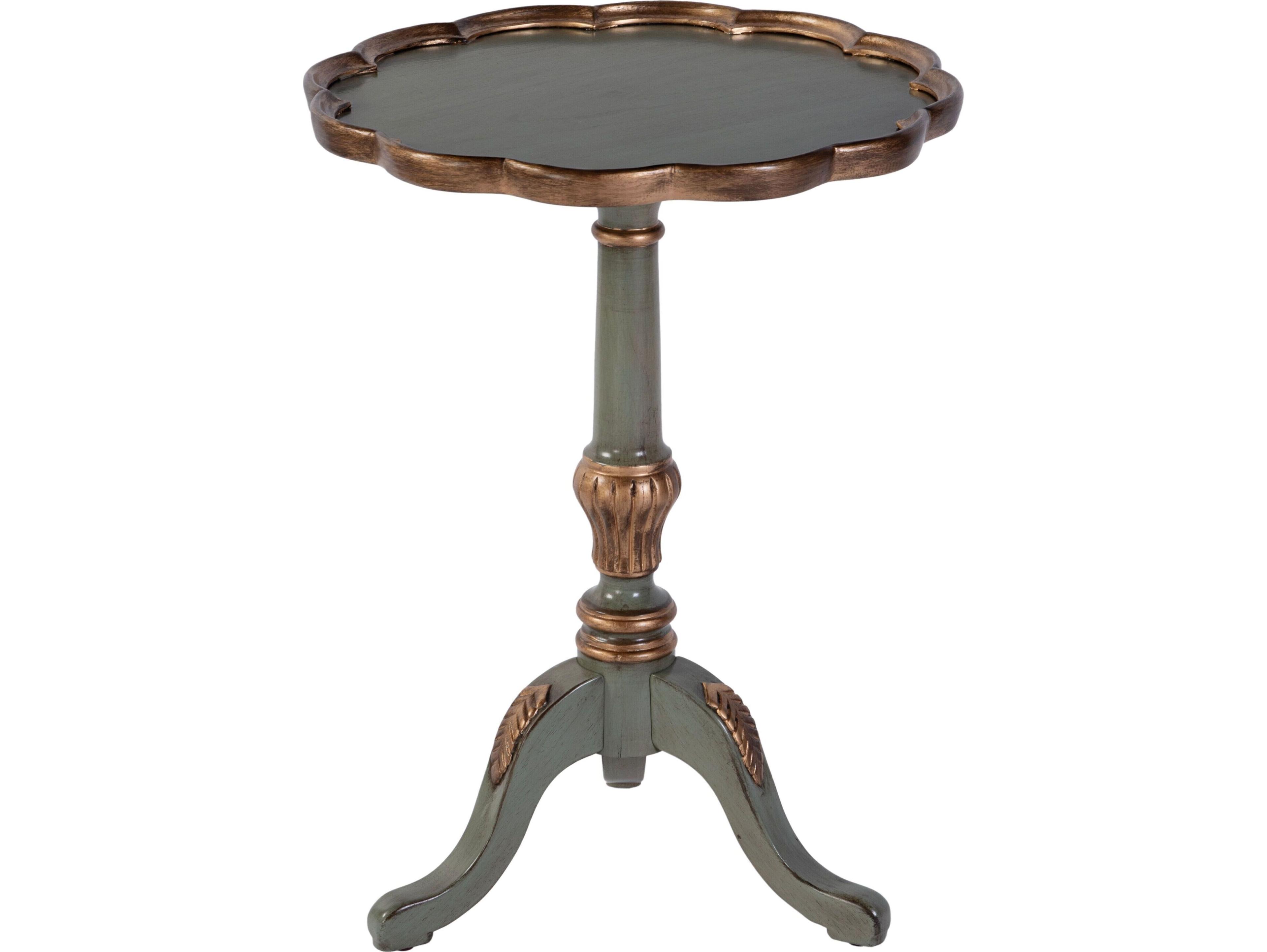 Dansby Round Wood Royal Pastel Green End Table