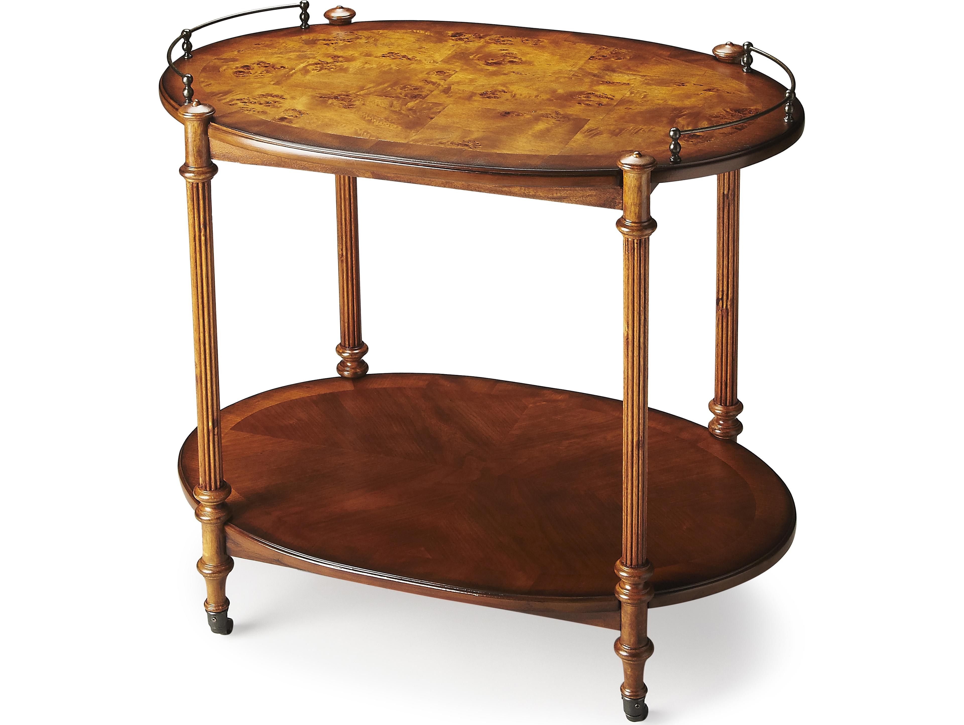 Butler Kathleen Wood Brown Olive Ash Bar Cart