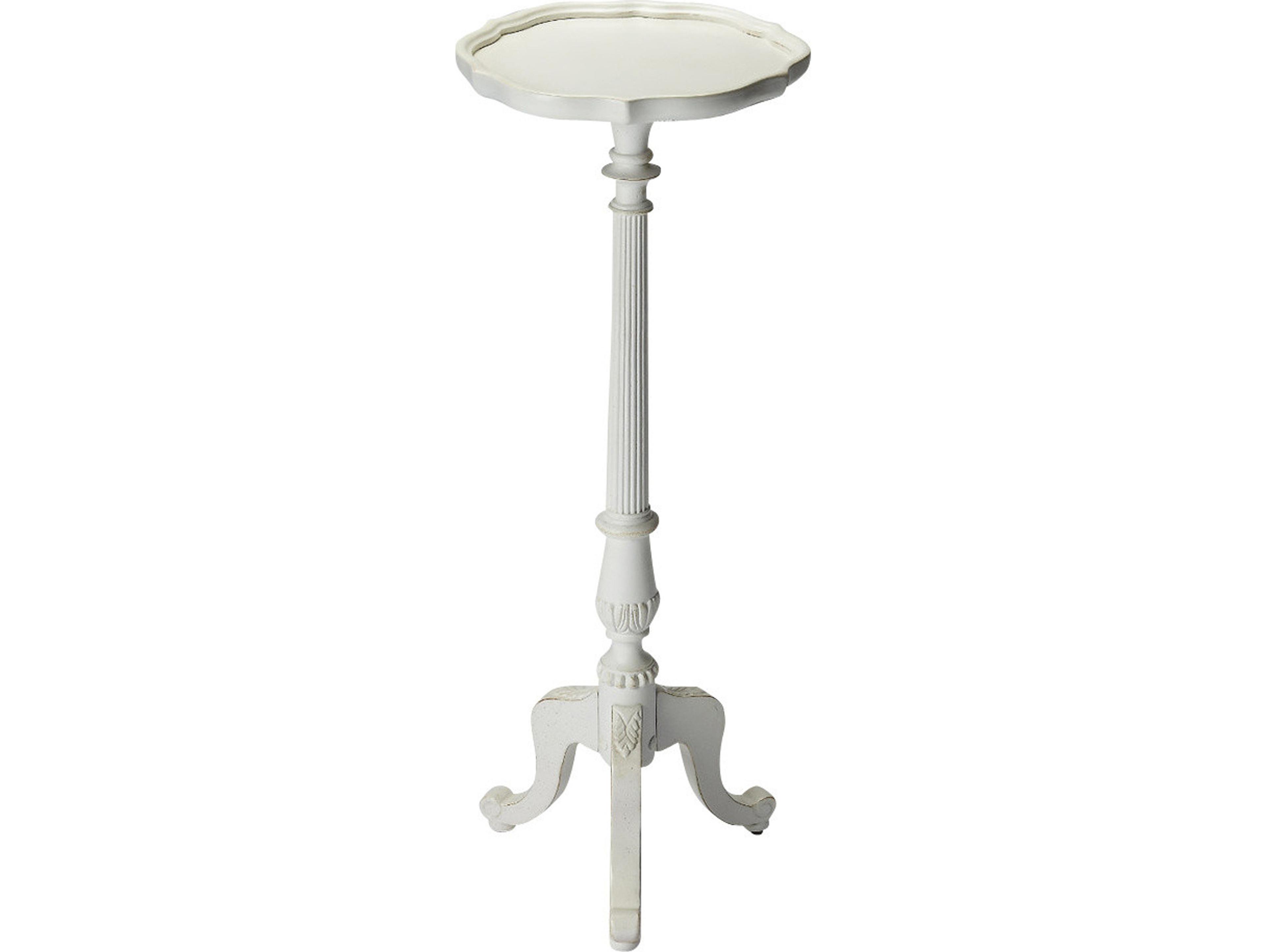 Chatsworth Round Wood Cottage White End Table