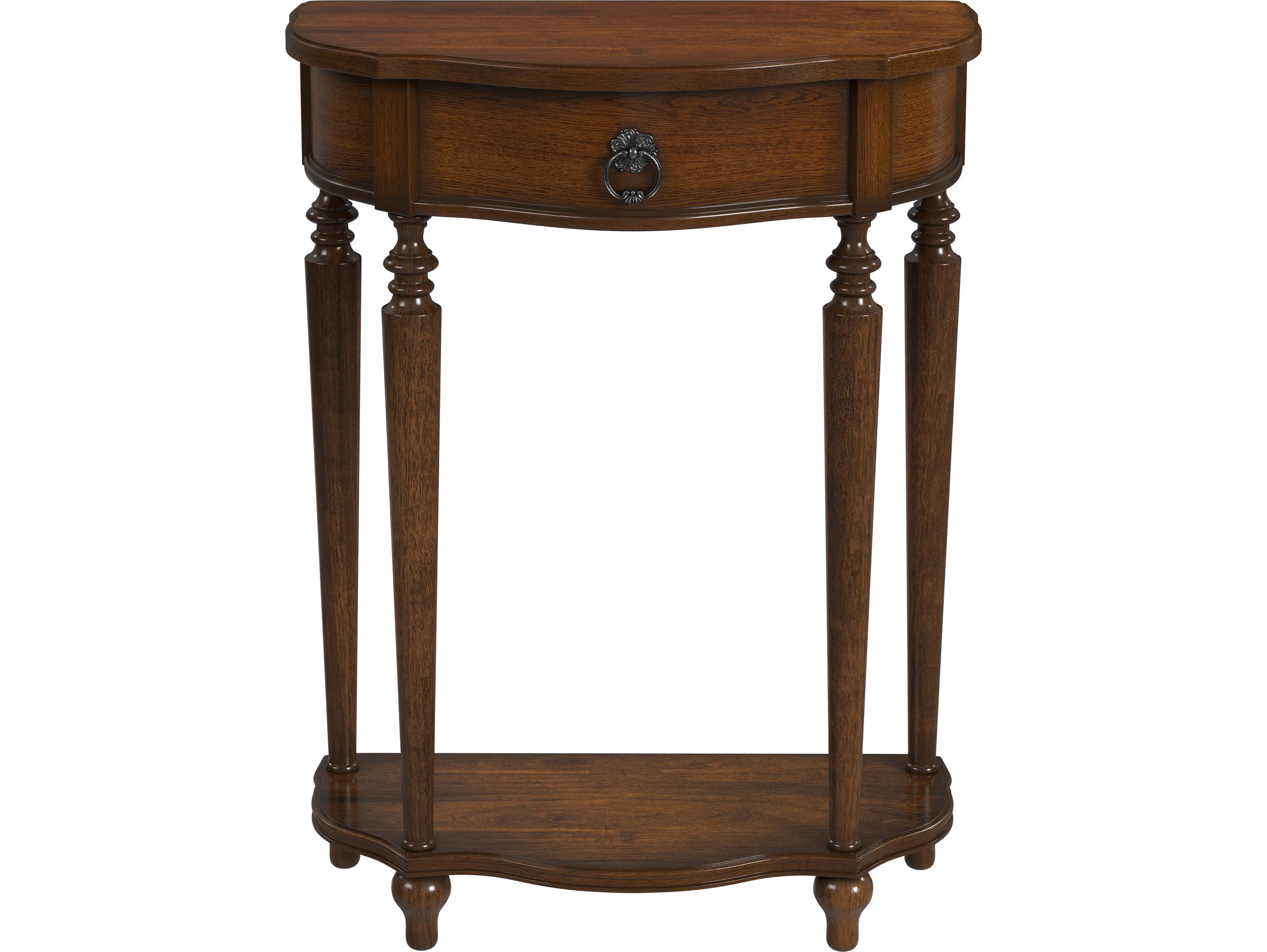 Butler Ashby Demilune Wood Antique Cherry Console Table