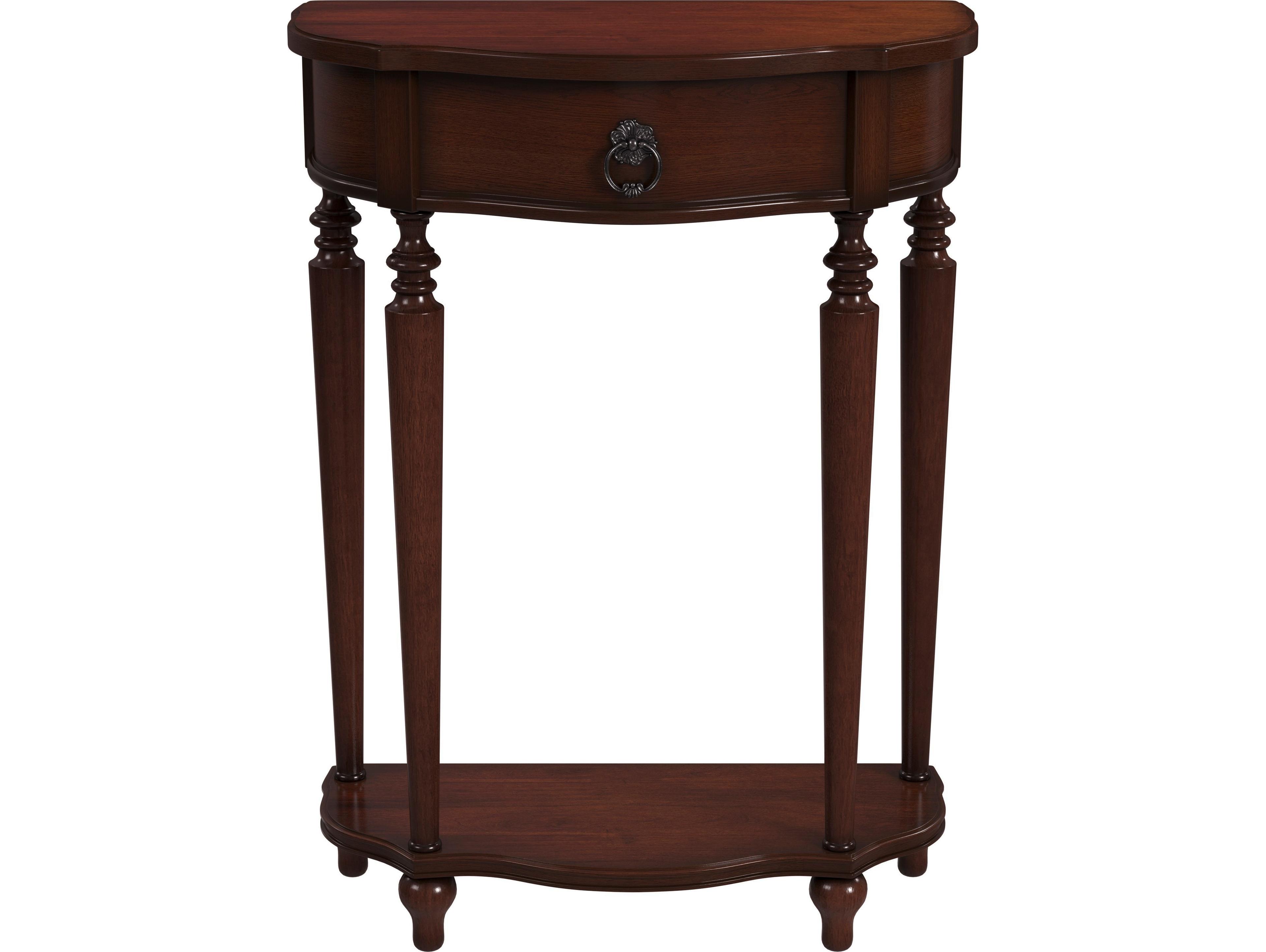 Butler Ashby Demilune Wood Cherry Console Table