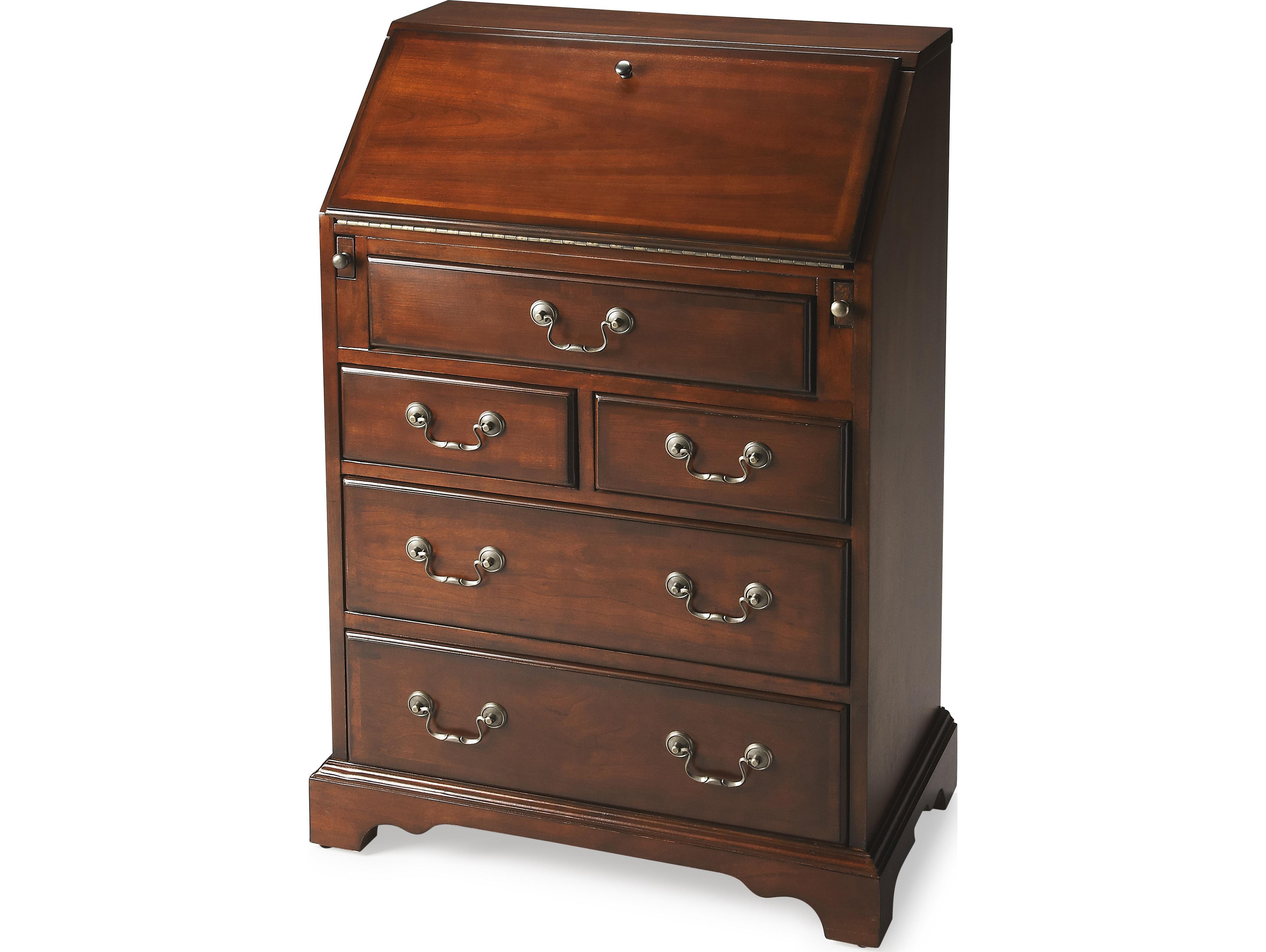 Butler Danforth Cherry Brown Rubberwood Secretary Desk
