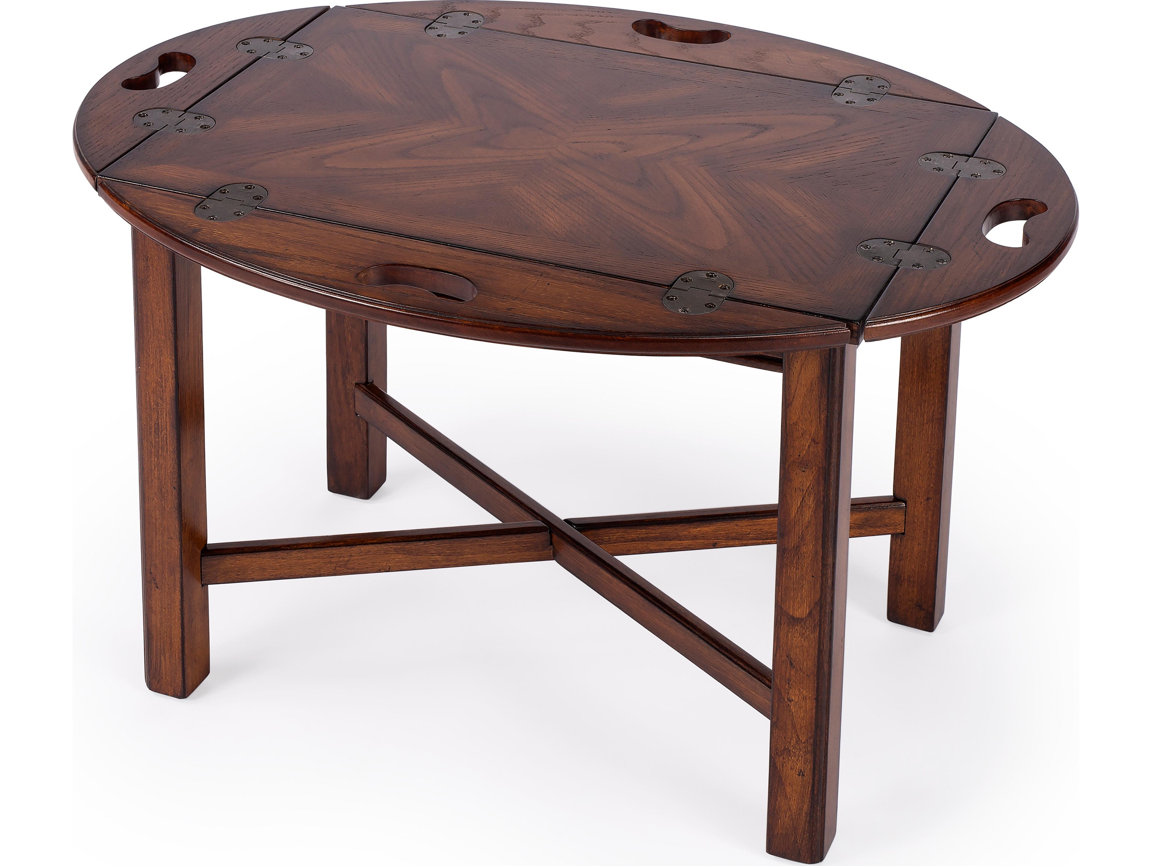 Butler Carlisle Oval Wood Vintage Oak Coffee Table