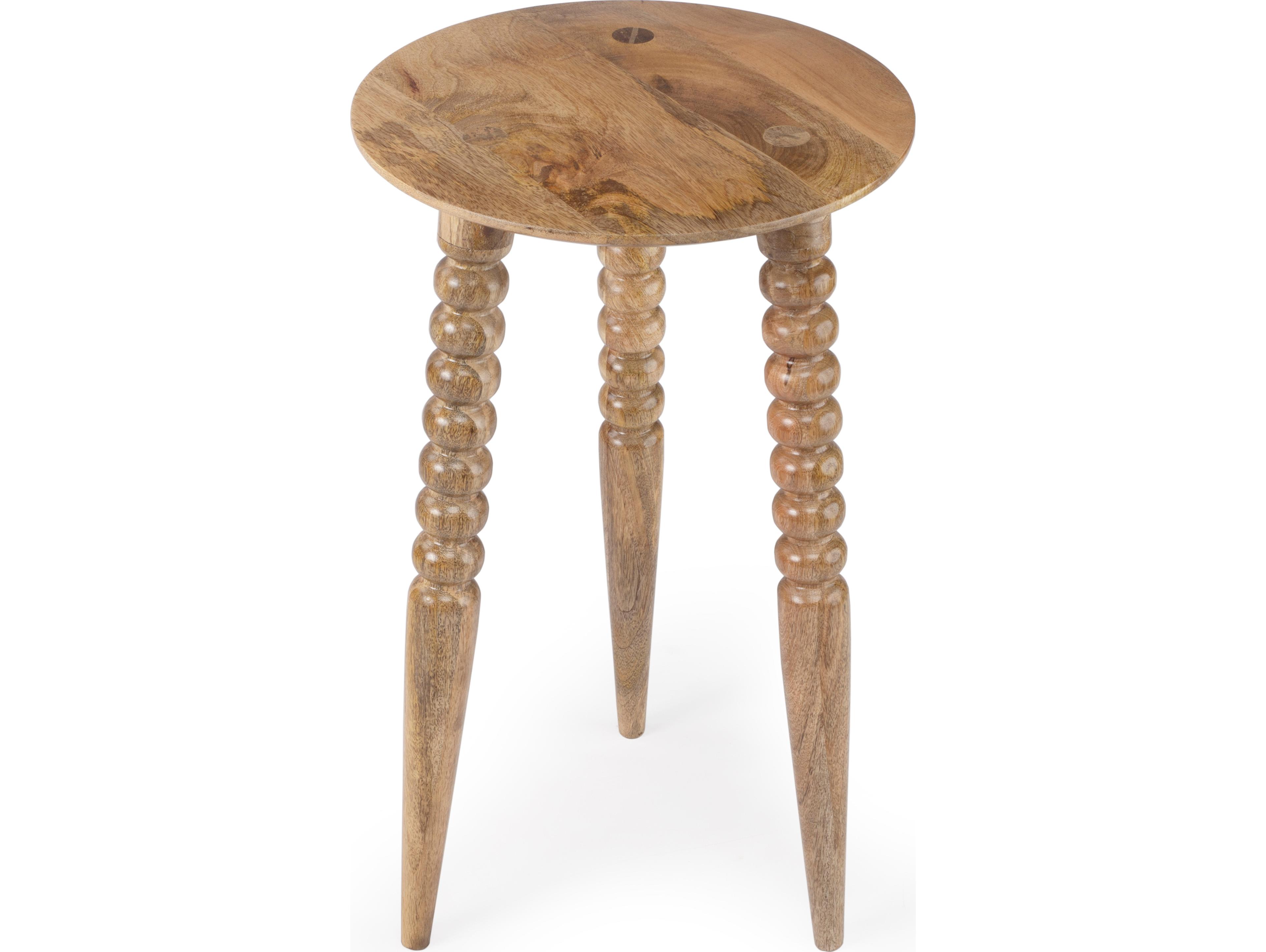 Butler Fluornoy Round Wood Natural Mango End Table