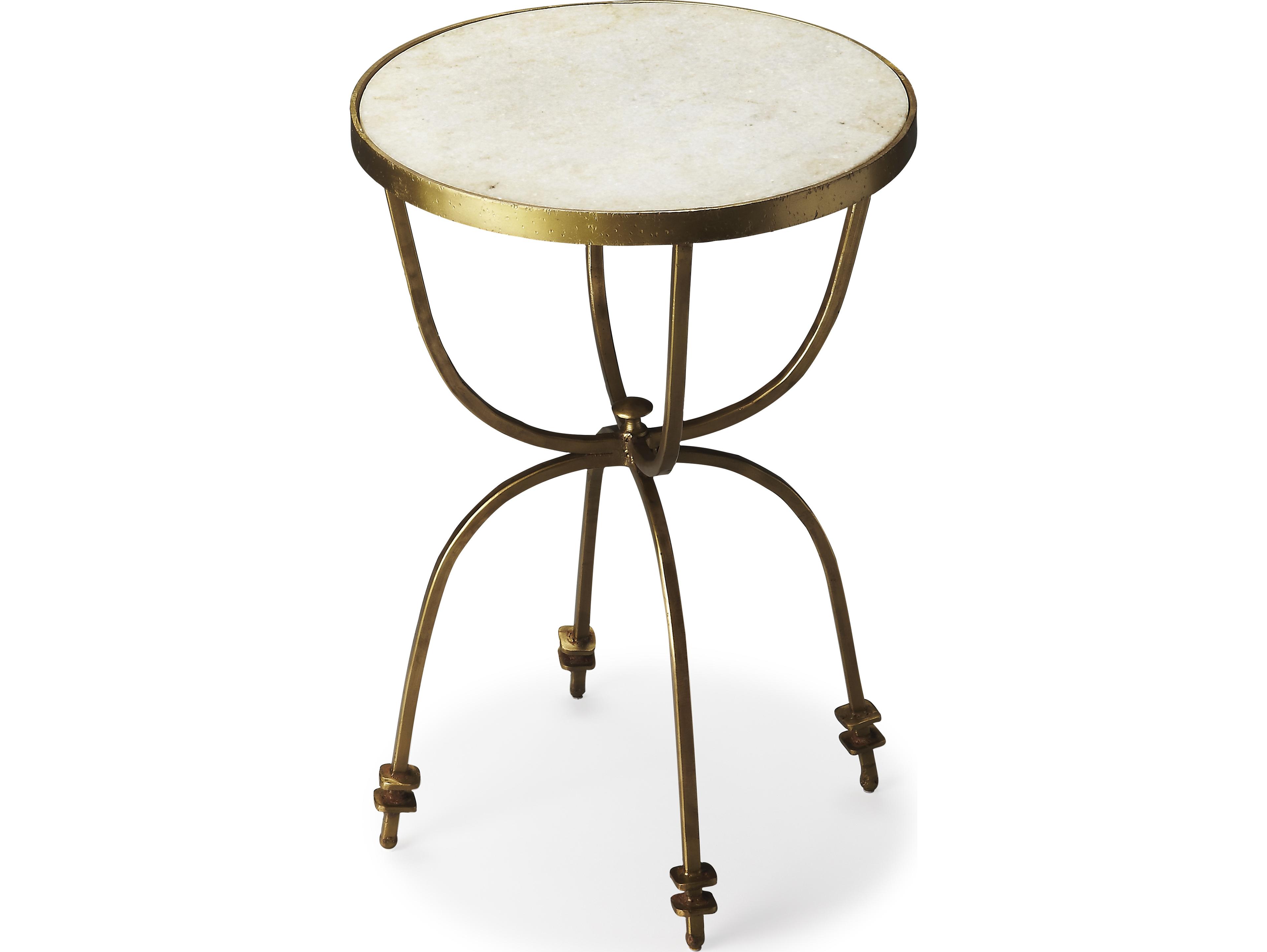 Butler Hager Round Marble Metalworks End Table