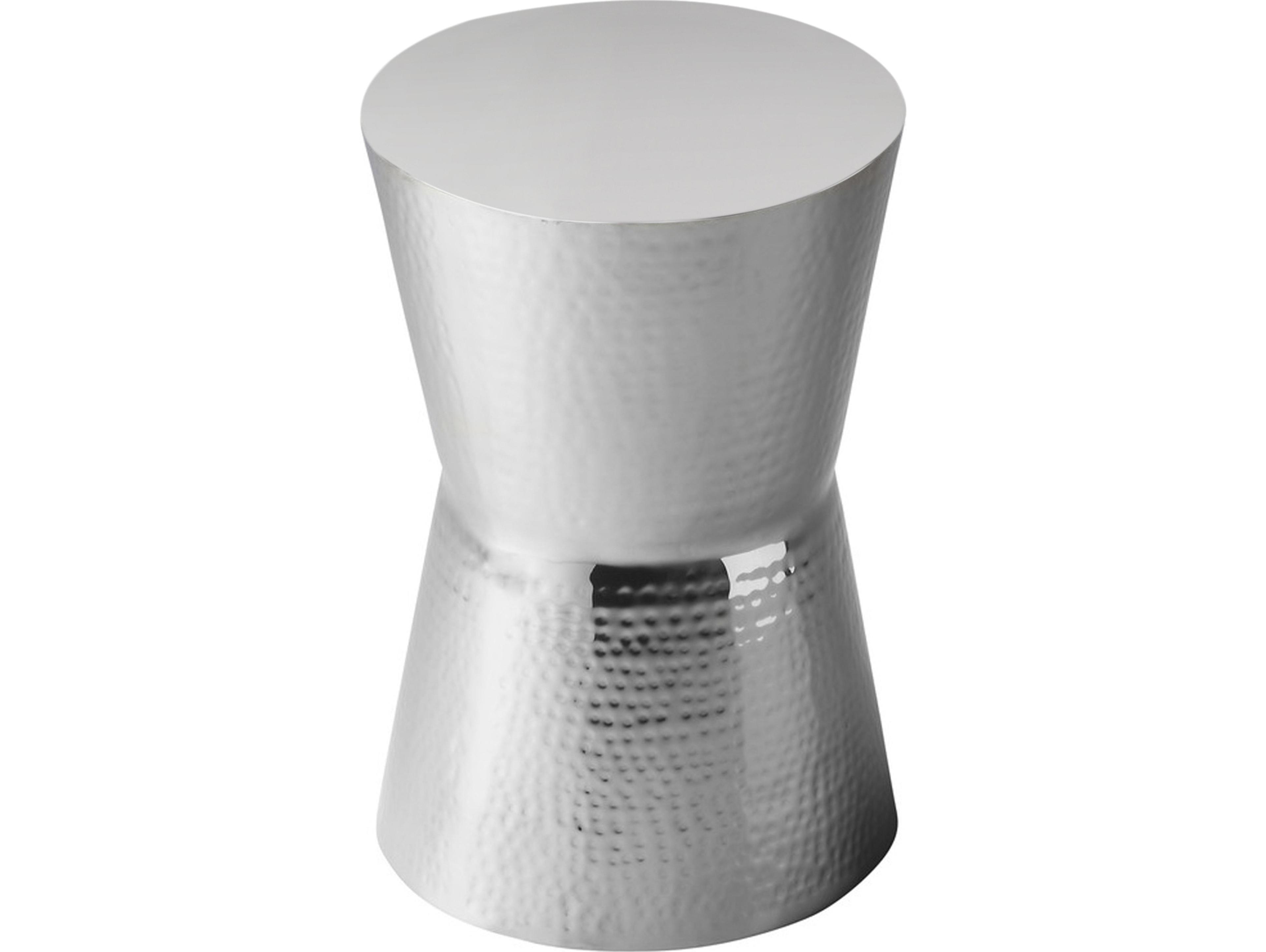 Dimple Round Metal Modern Expressions End Table