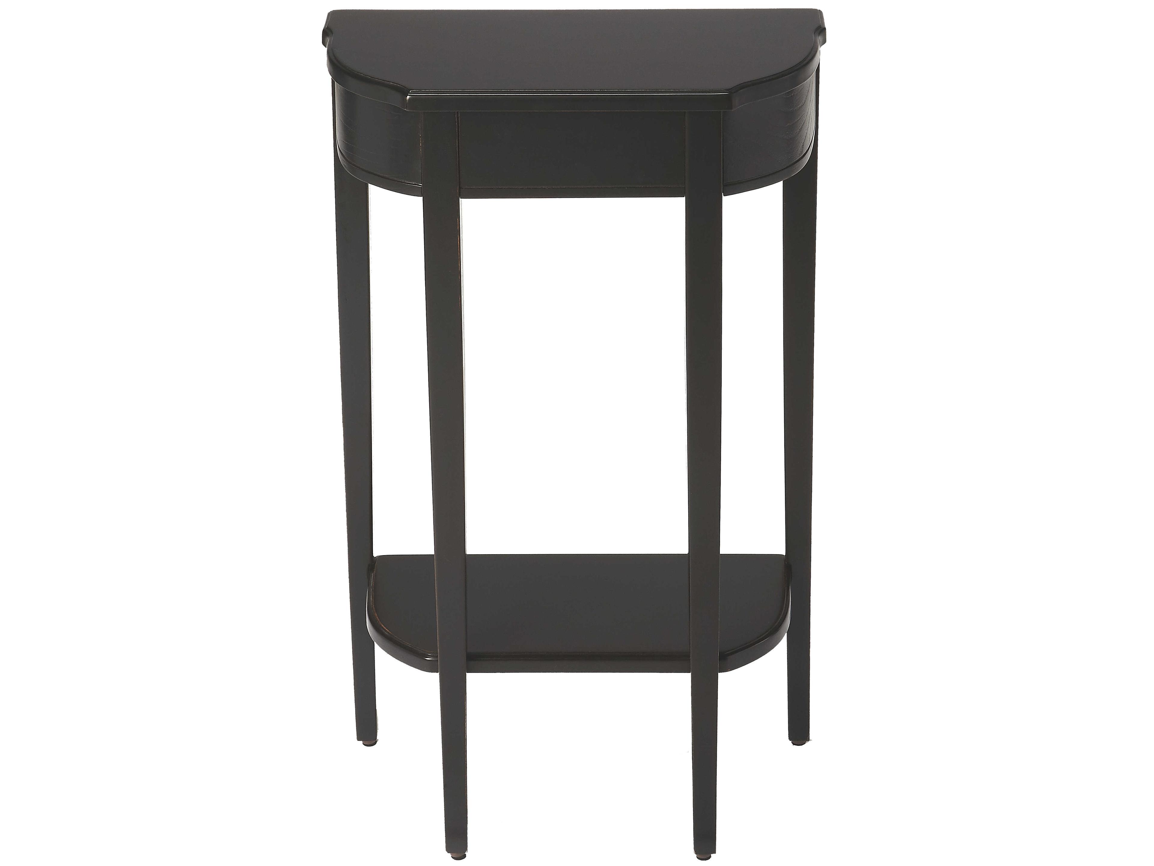 Butler Wendell Demilune Wood Black Licorice Console Table