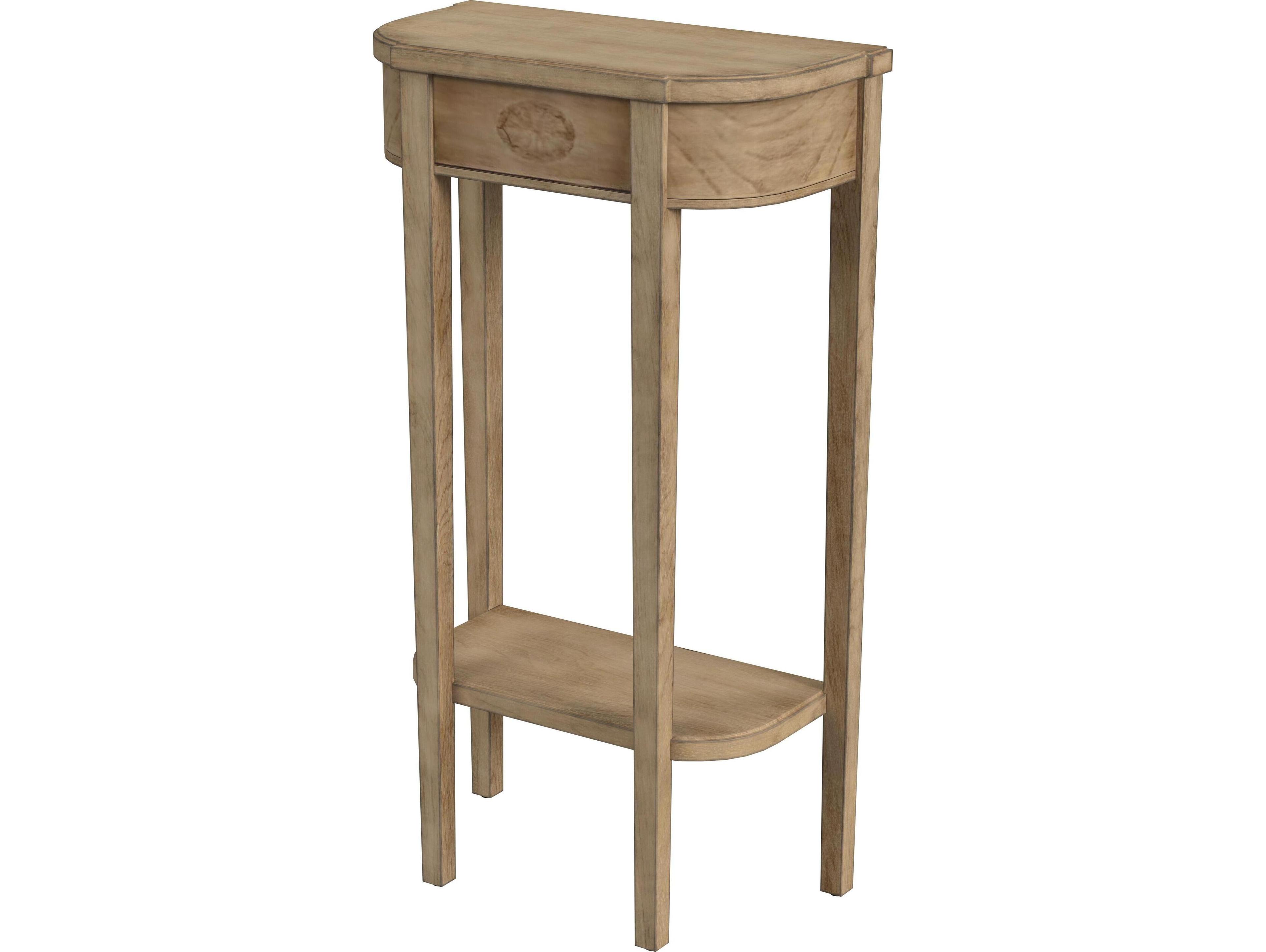 Butler Wendell Demilune Wood Antique Beige Console Table