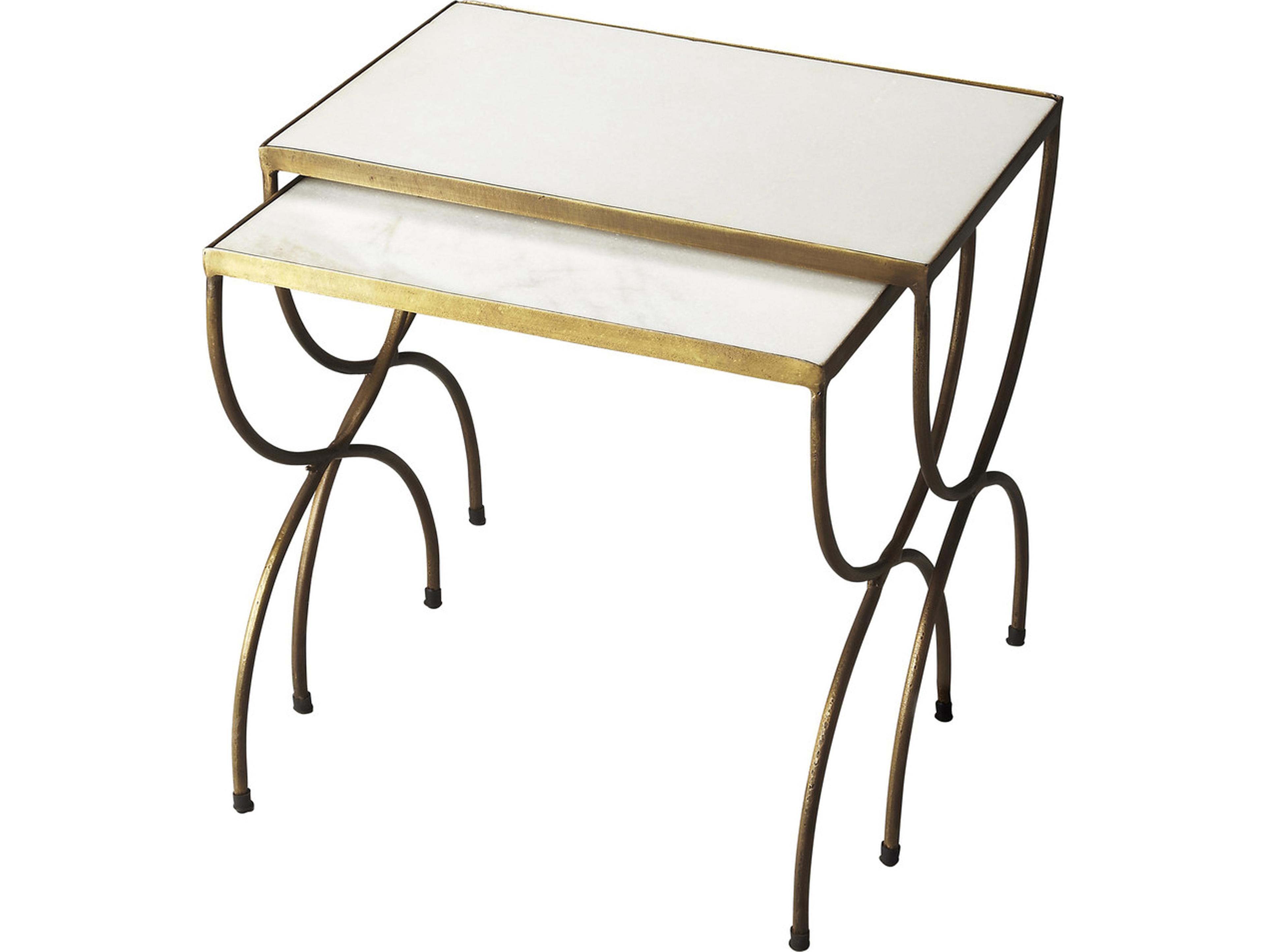 Butler Bacchus Rectangular Marble Metalworks End Table