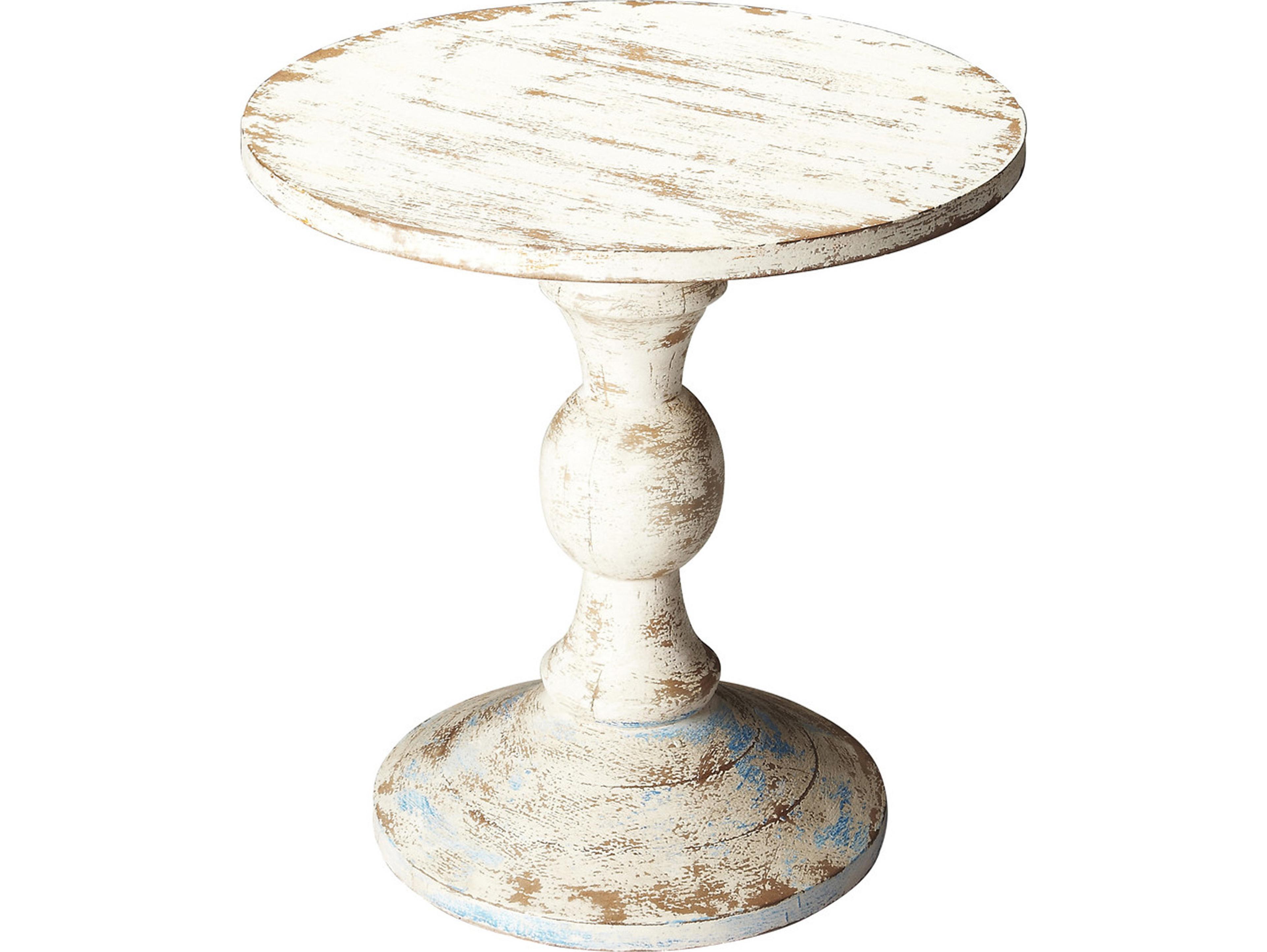 Butler Grandmas Attic Round Wood Artifacts End Table