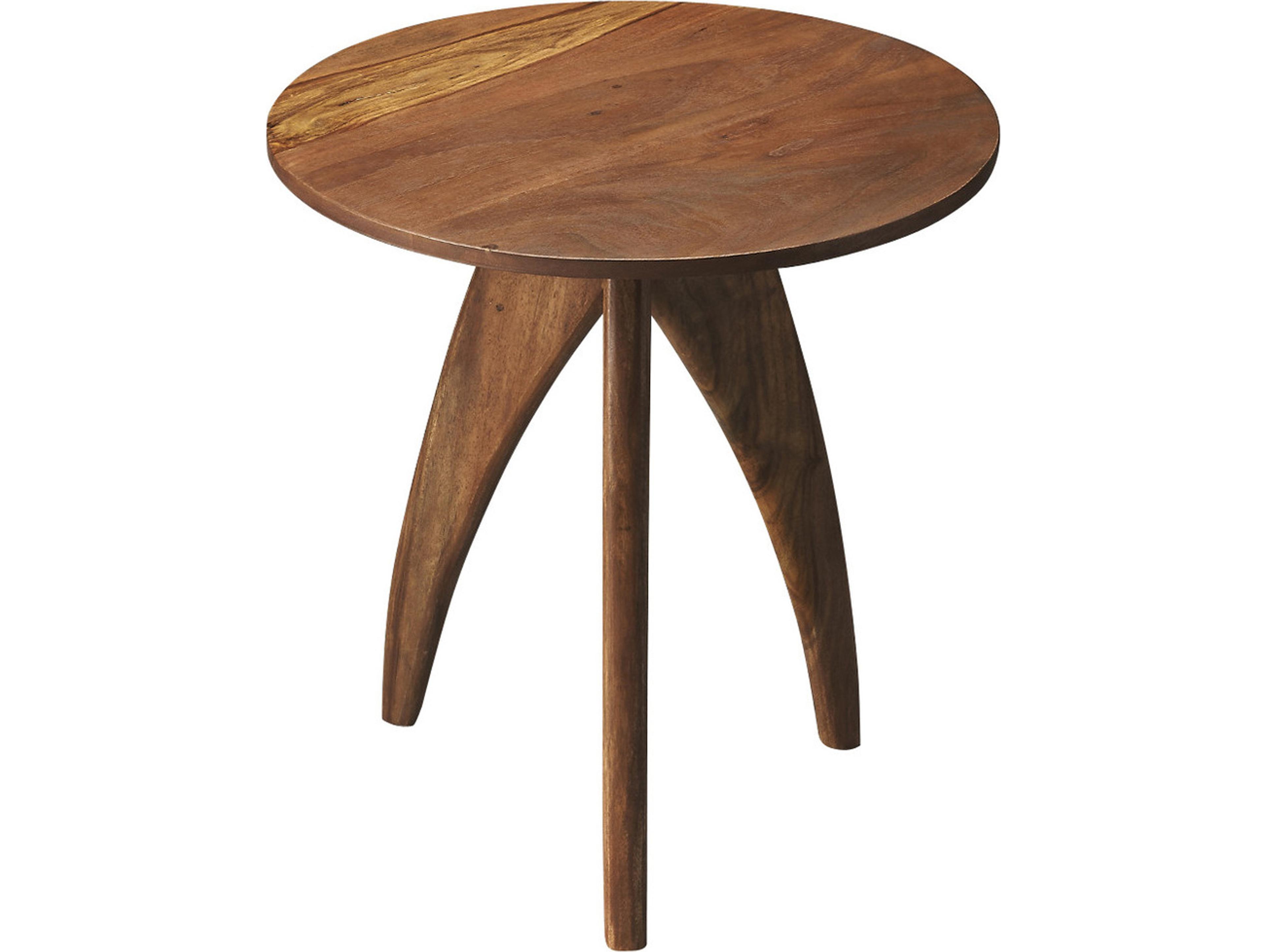 Butler Lautner Round Wood Brown End Table