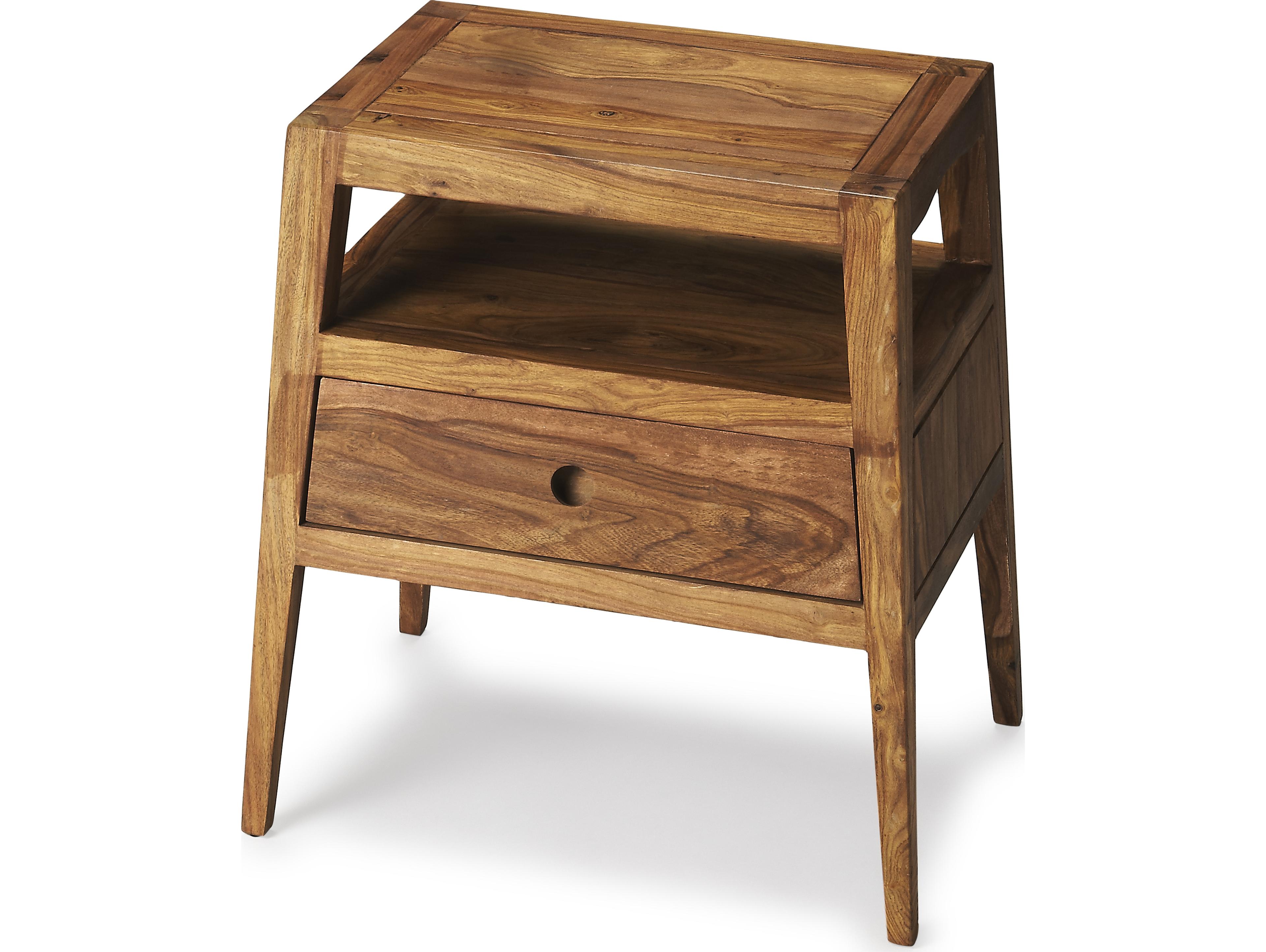 Butler Stockholm 1-Drawer Acacia Wood Nightstand