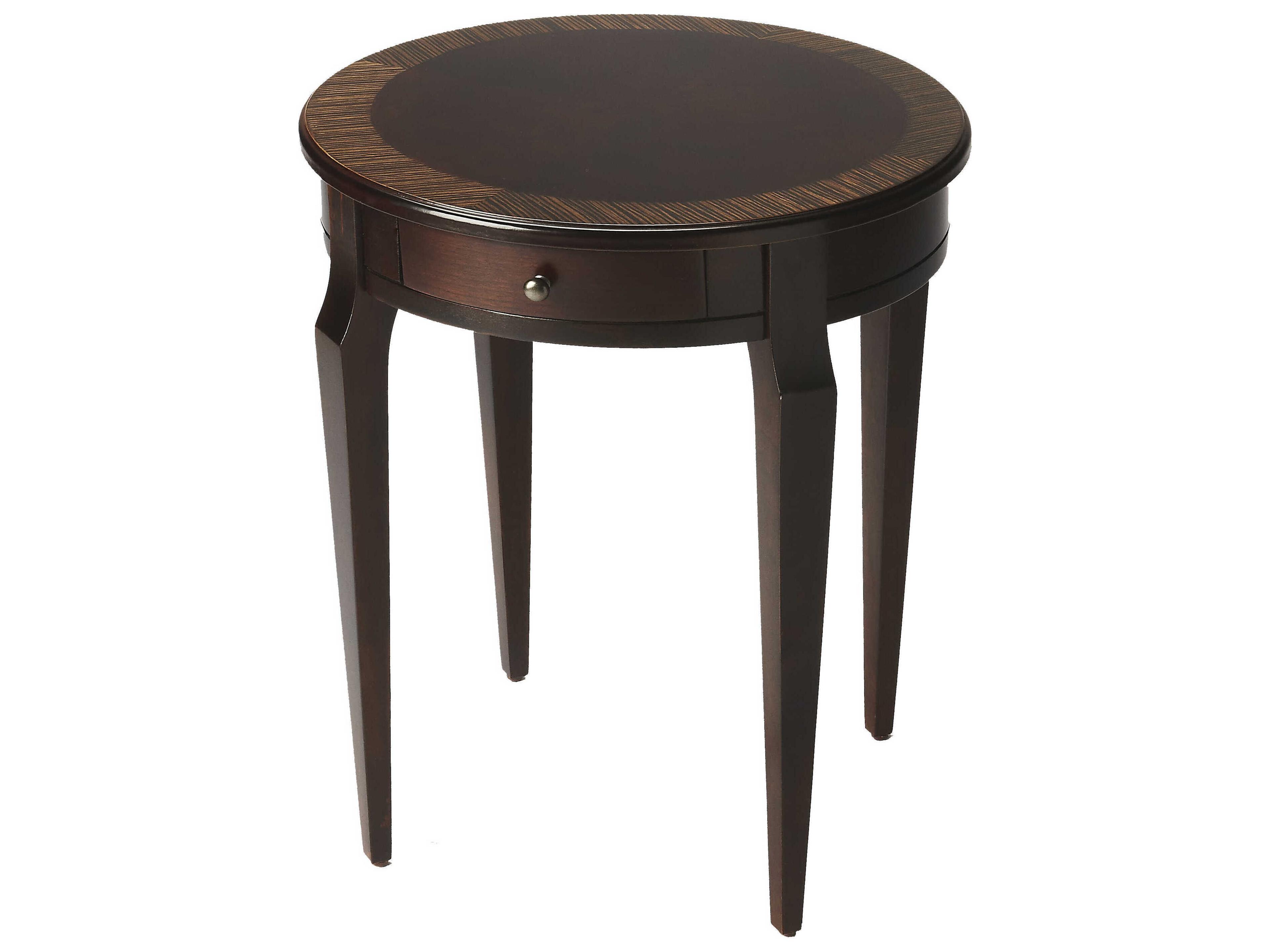 Archer Round Wood Cherry Nouveau End Table