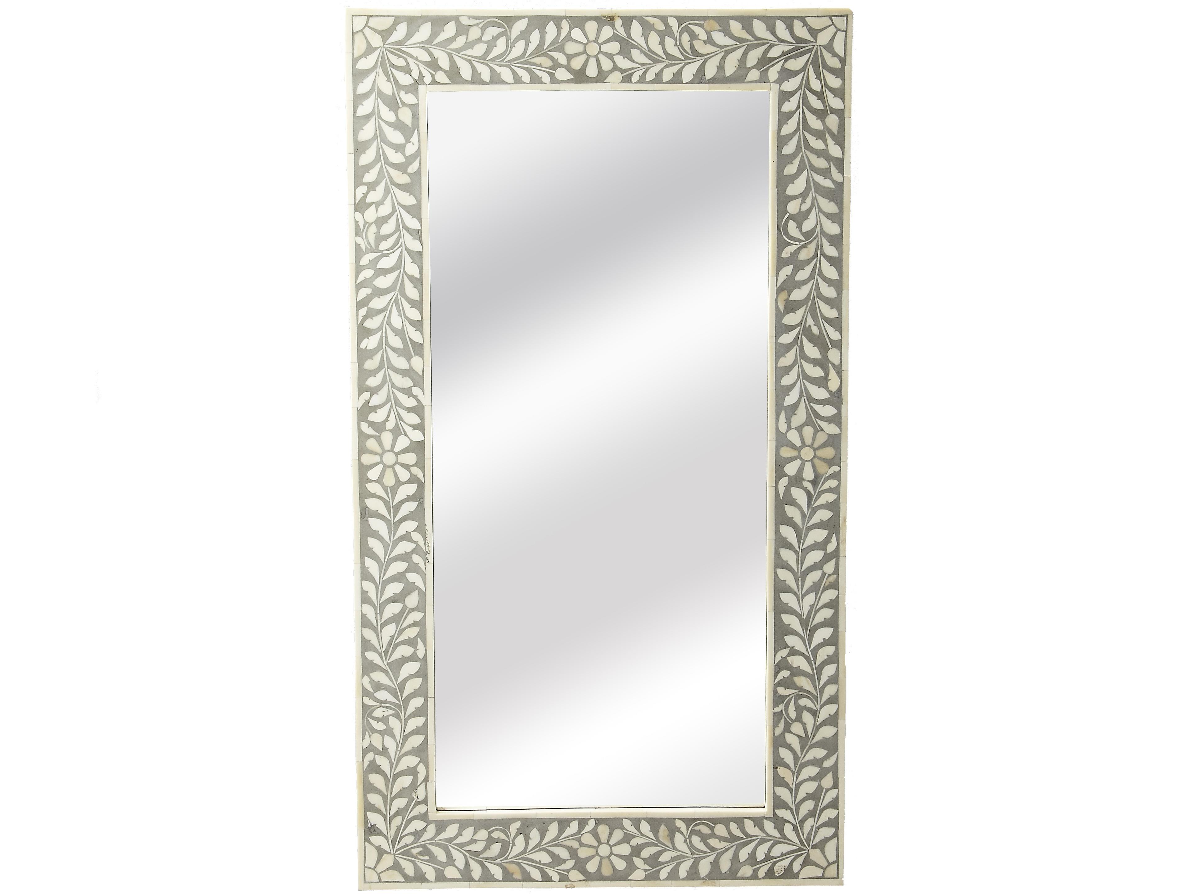 Butler Vivienne Gray Bone Inlay Rectangular Wall Mirror