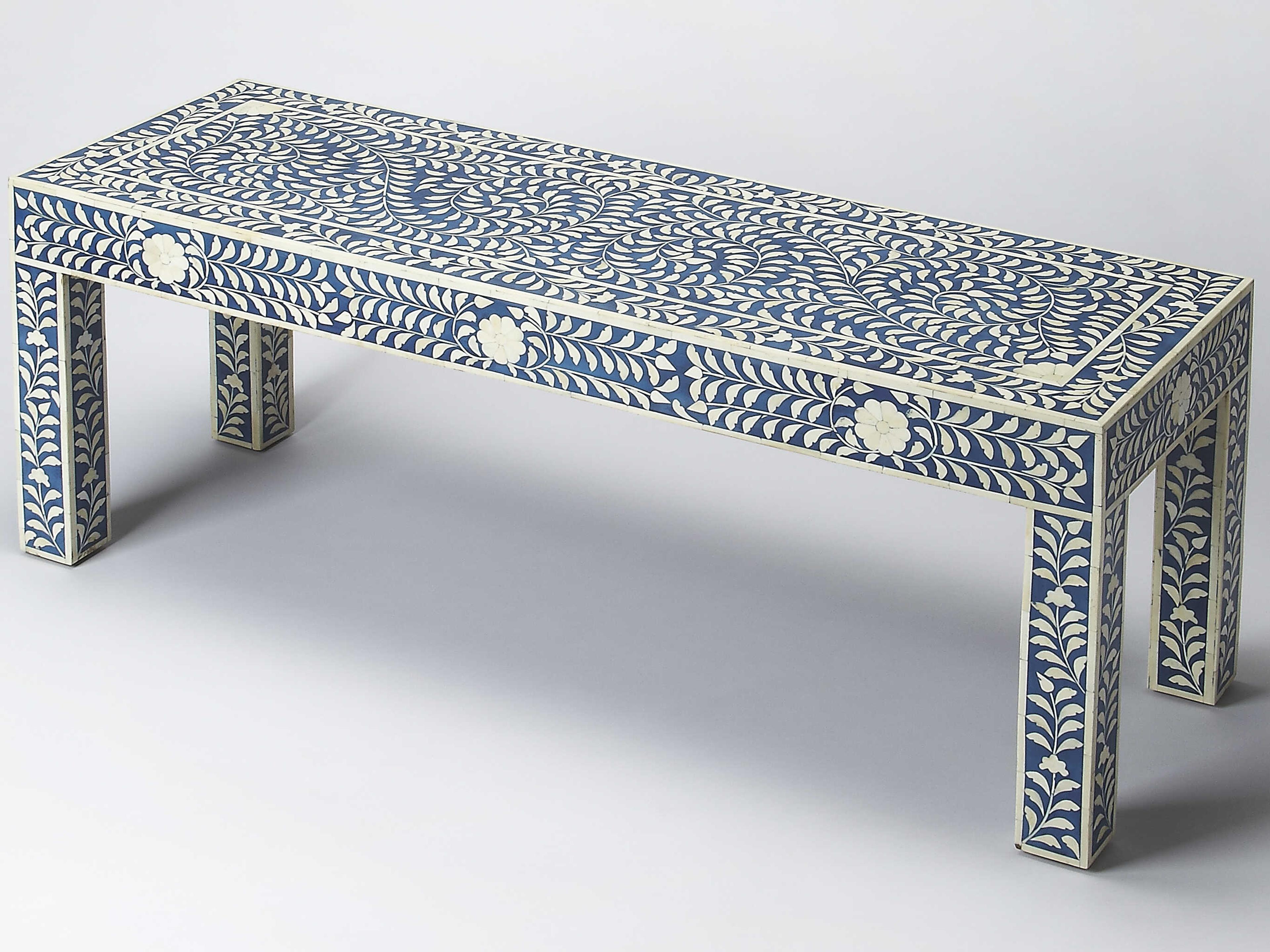 Butler Vivienne Blue Bone Inlay Accent Bench