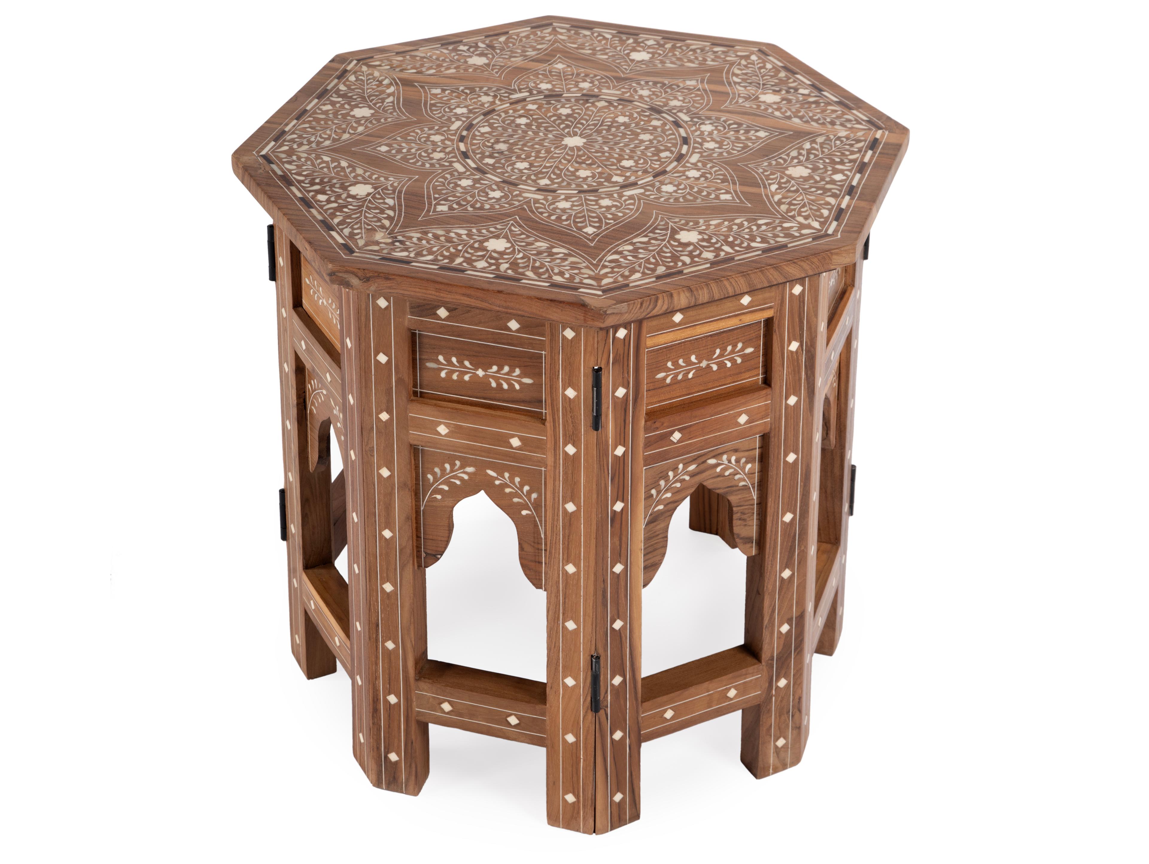 Butler Rashmi Octagon Wood & Bone Inlay End Table