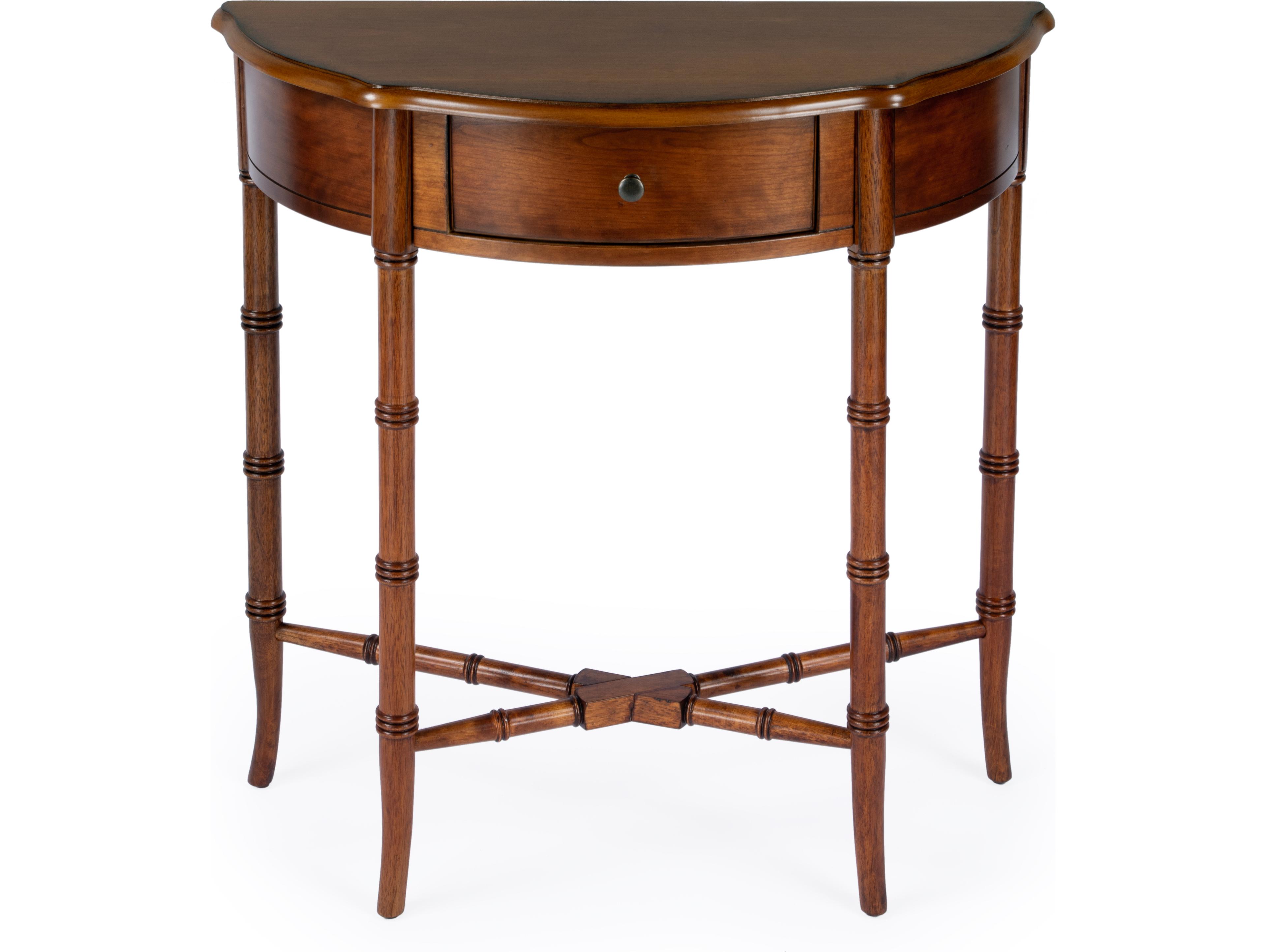 Butler Skilling Demilune Wood Olive Ash Console Table