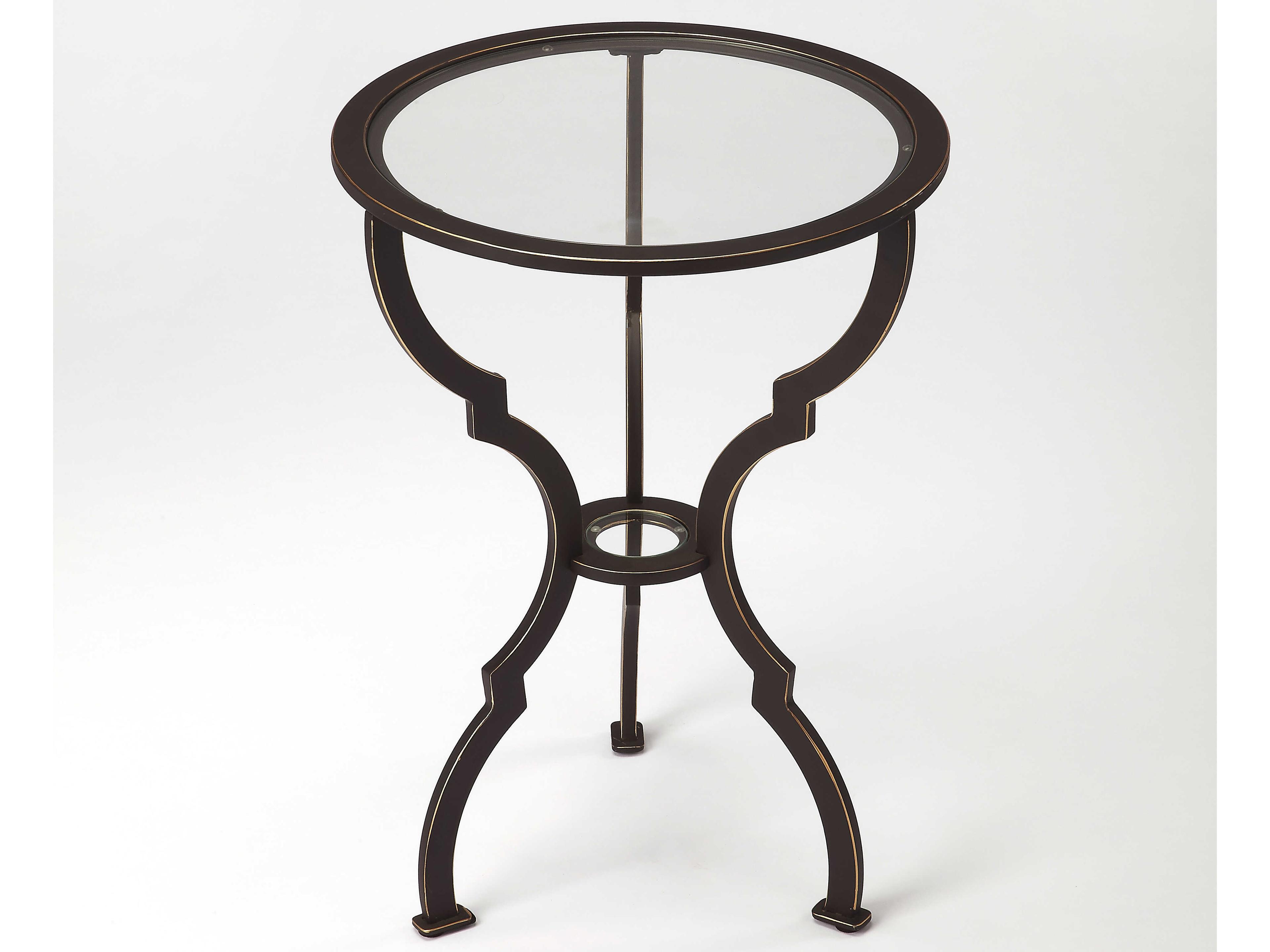 Yvonne Round Glass Metalworks End Table