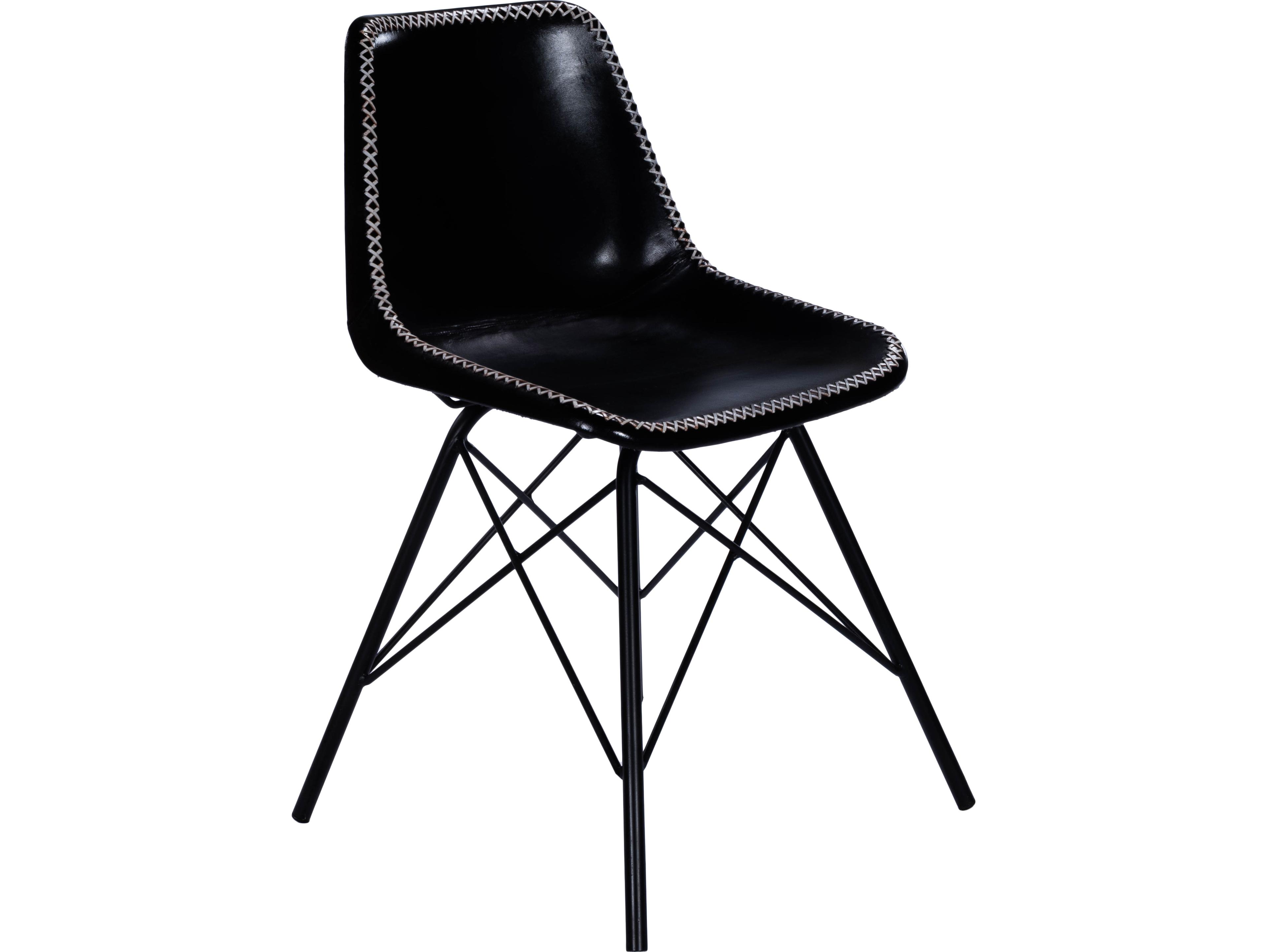 Butler Inland Black Leather Armless Dining Chair