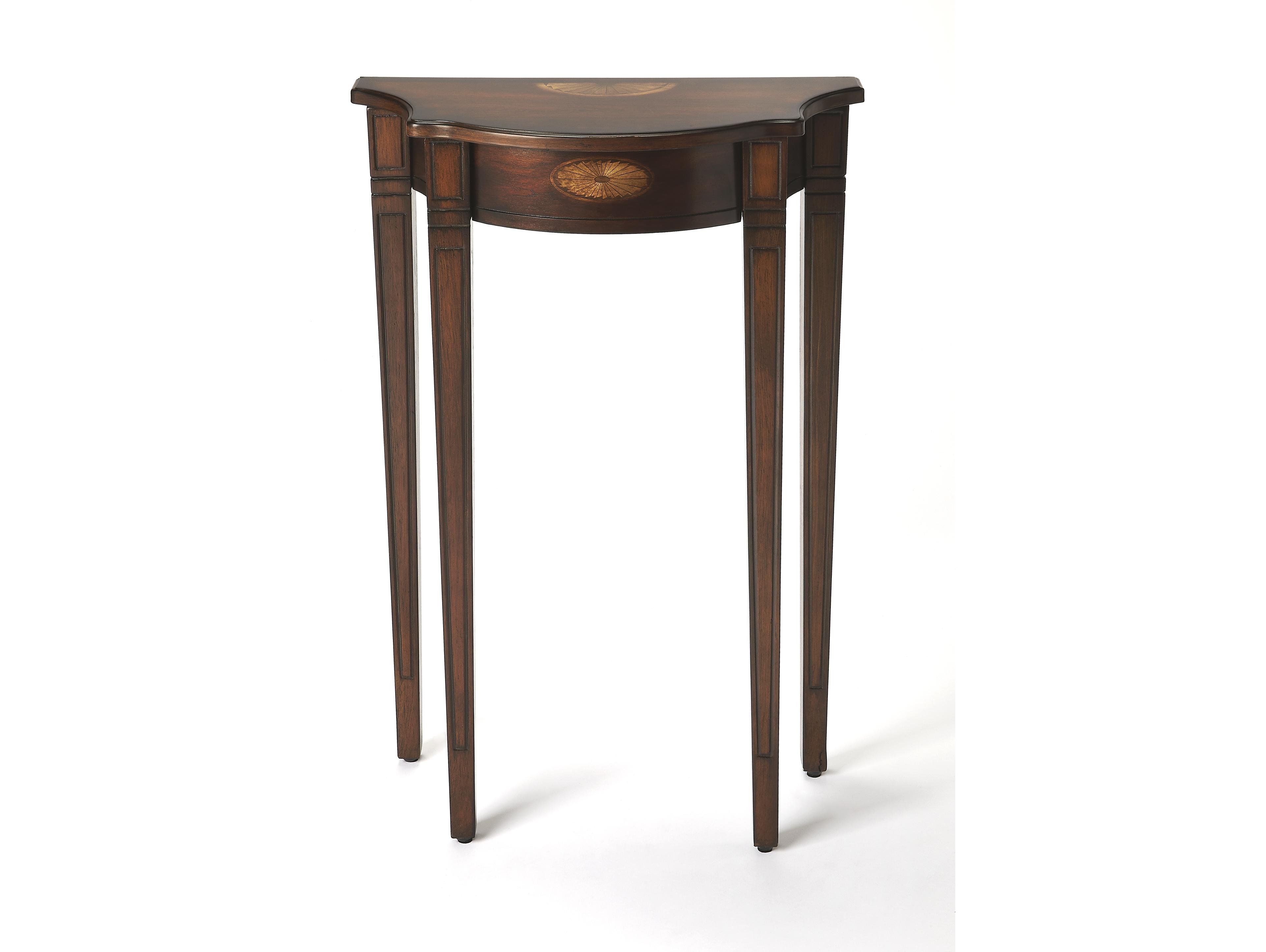Butler Chester Demilune Wood Cherry Console Table