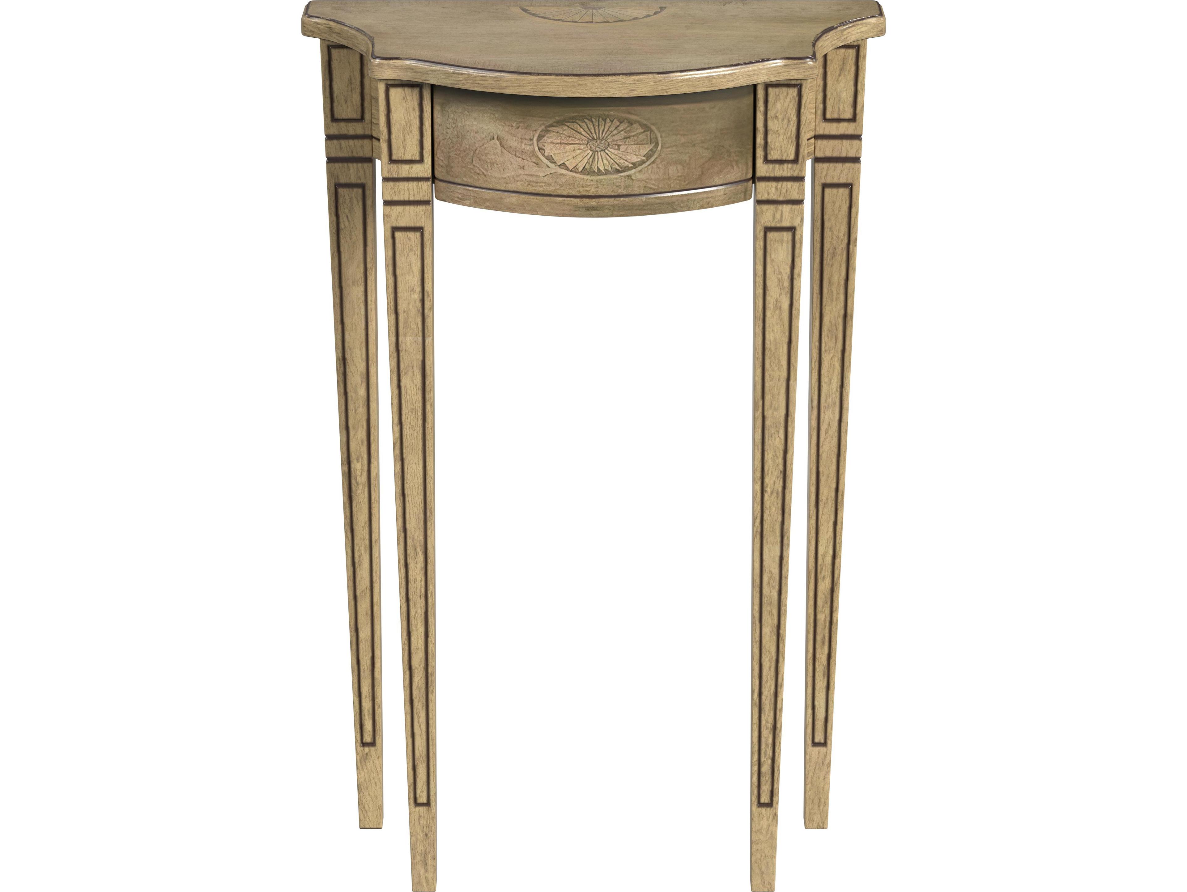 Butler Chester Demilune Wood Antique Beige Console Table