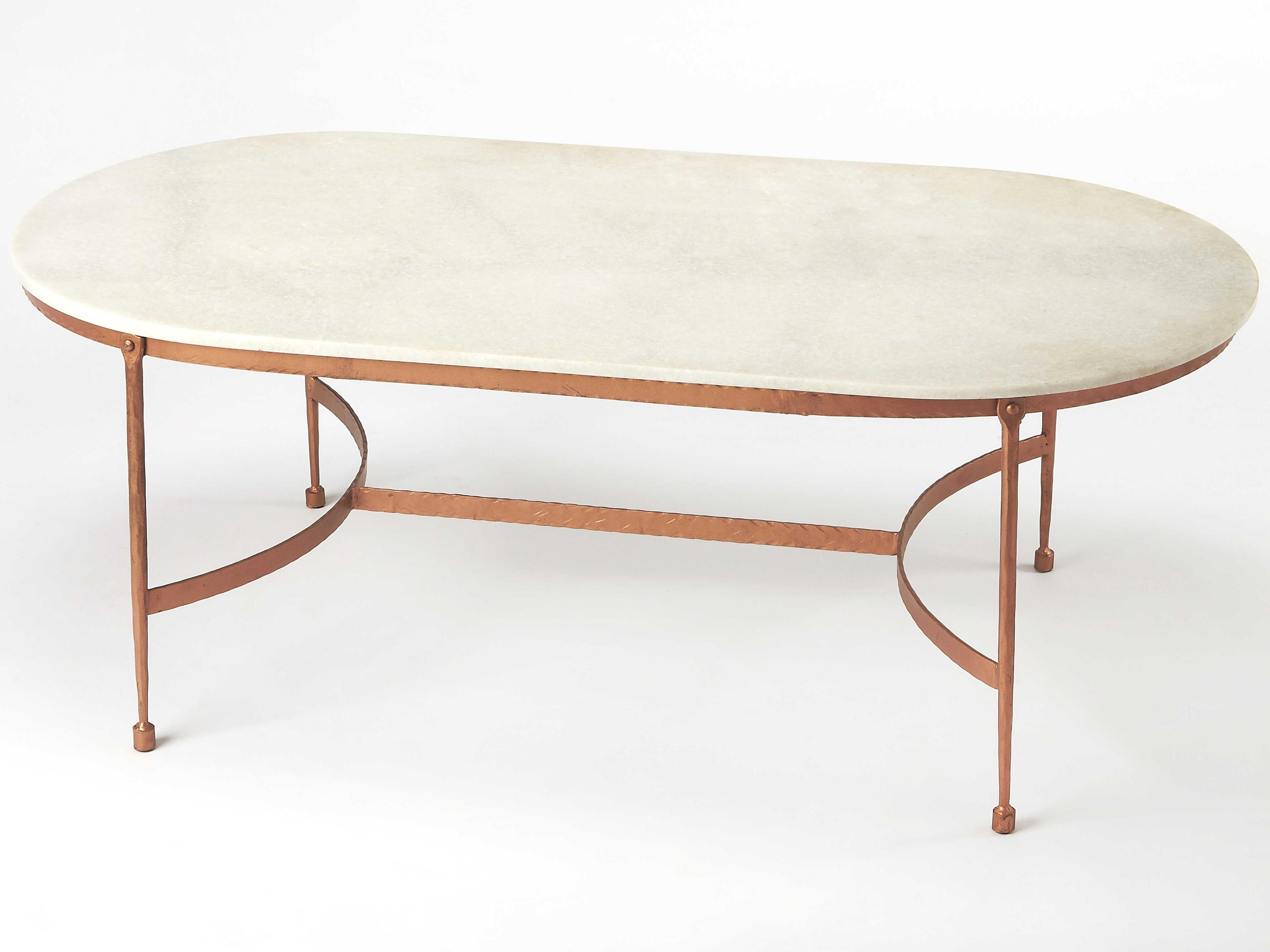 Butler Legionary Oval Marble & Metal Coffee Table