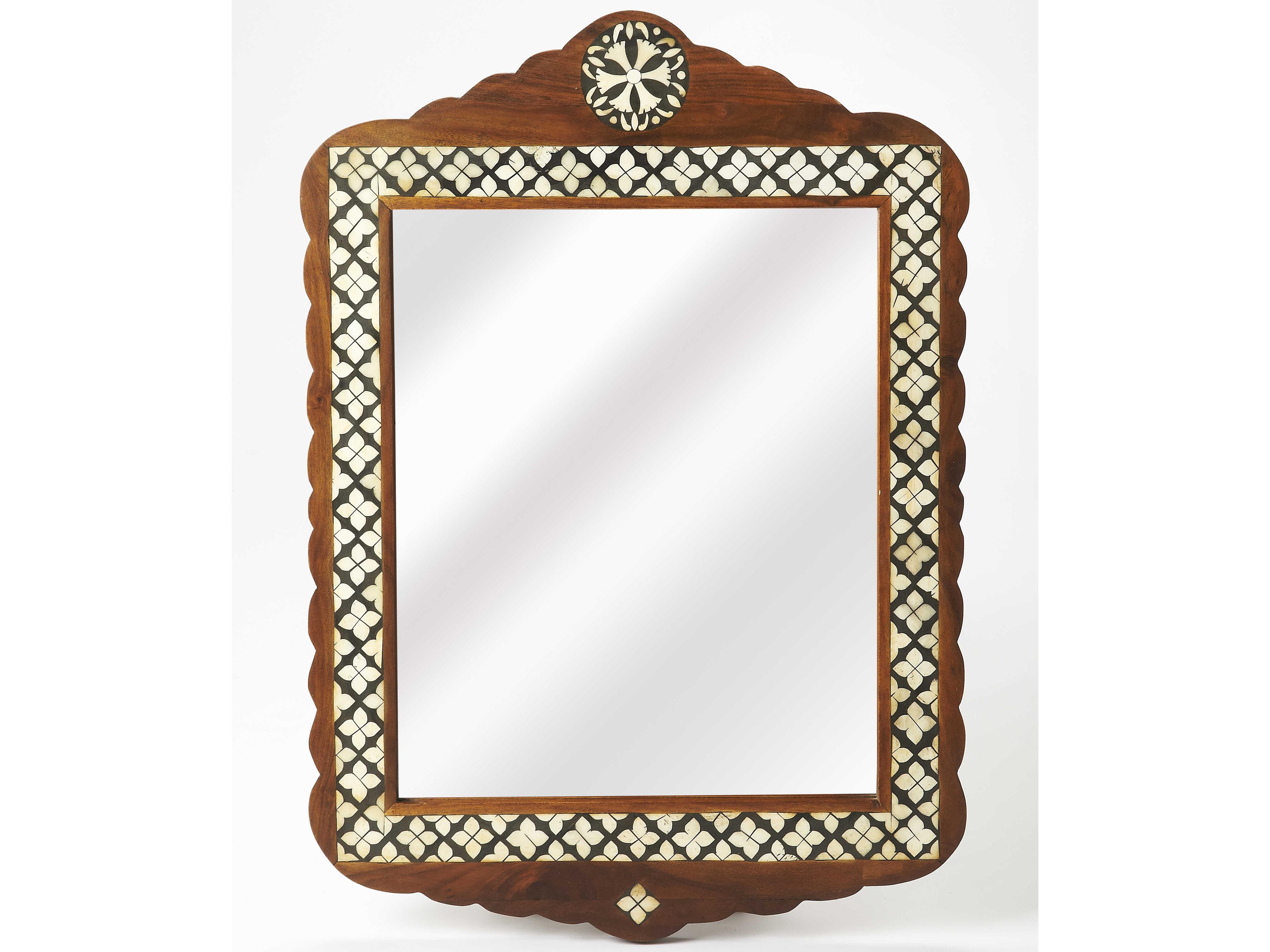 Butler Gabby Wood & Bone Inlay Rectangular Wall Mirror