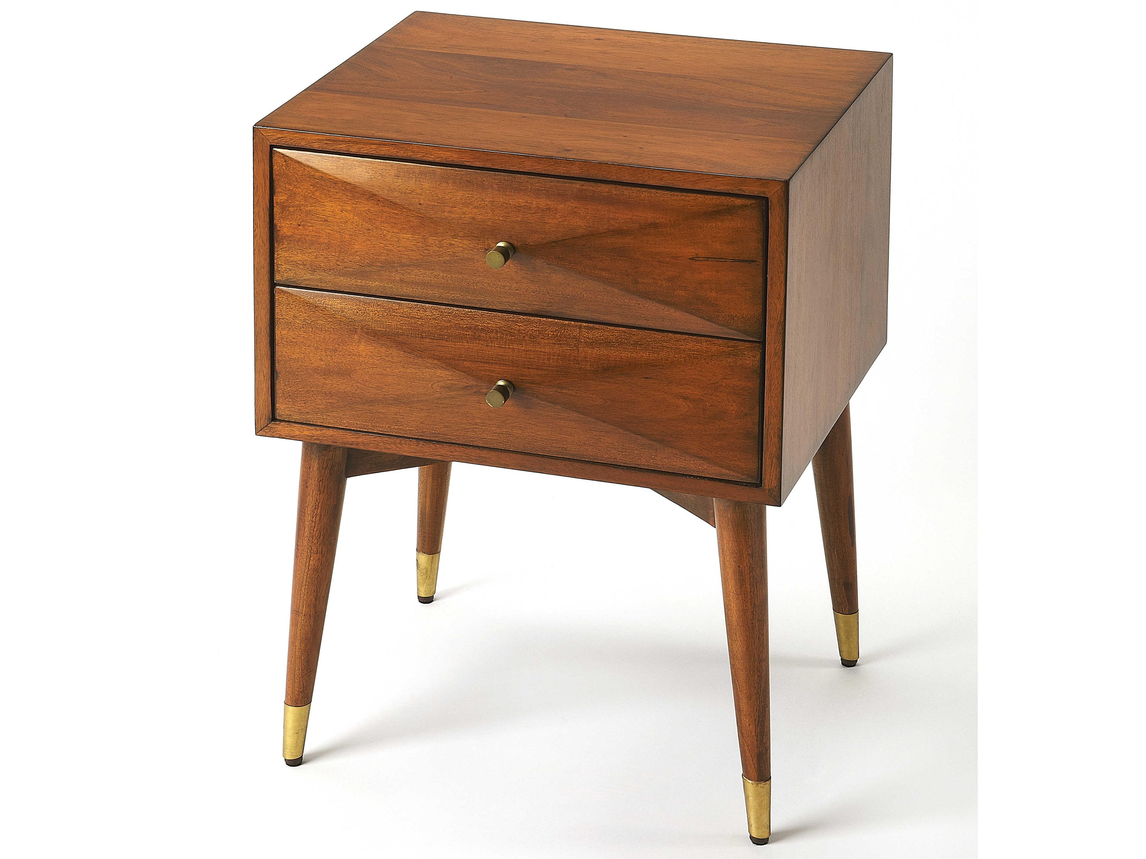 Butler Zelda 2-Drawers Brown Mahogany Wood Nightstand