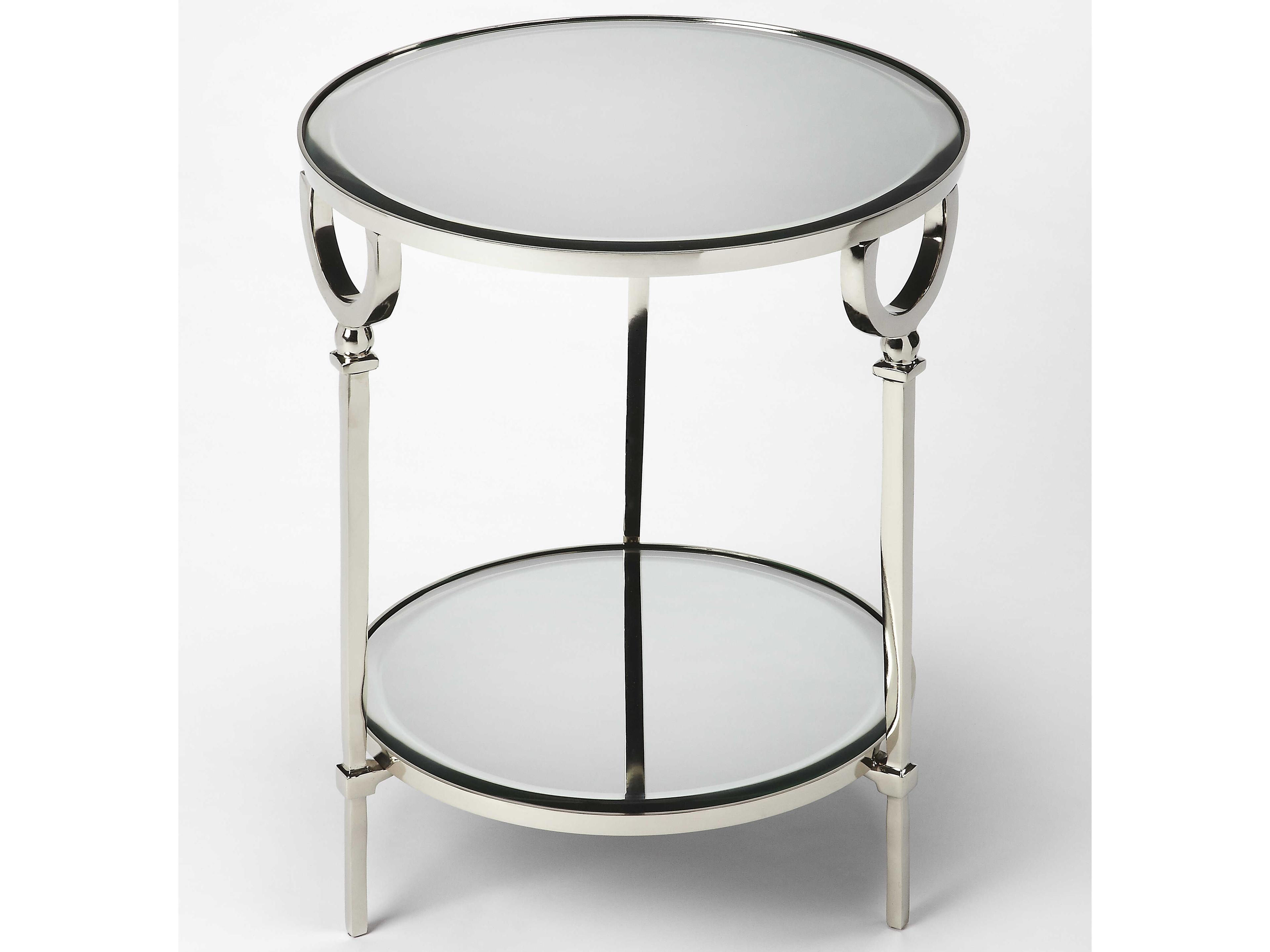 Butler Jolene Round Mirror End Table