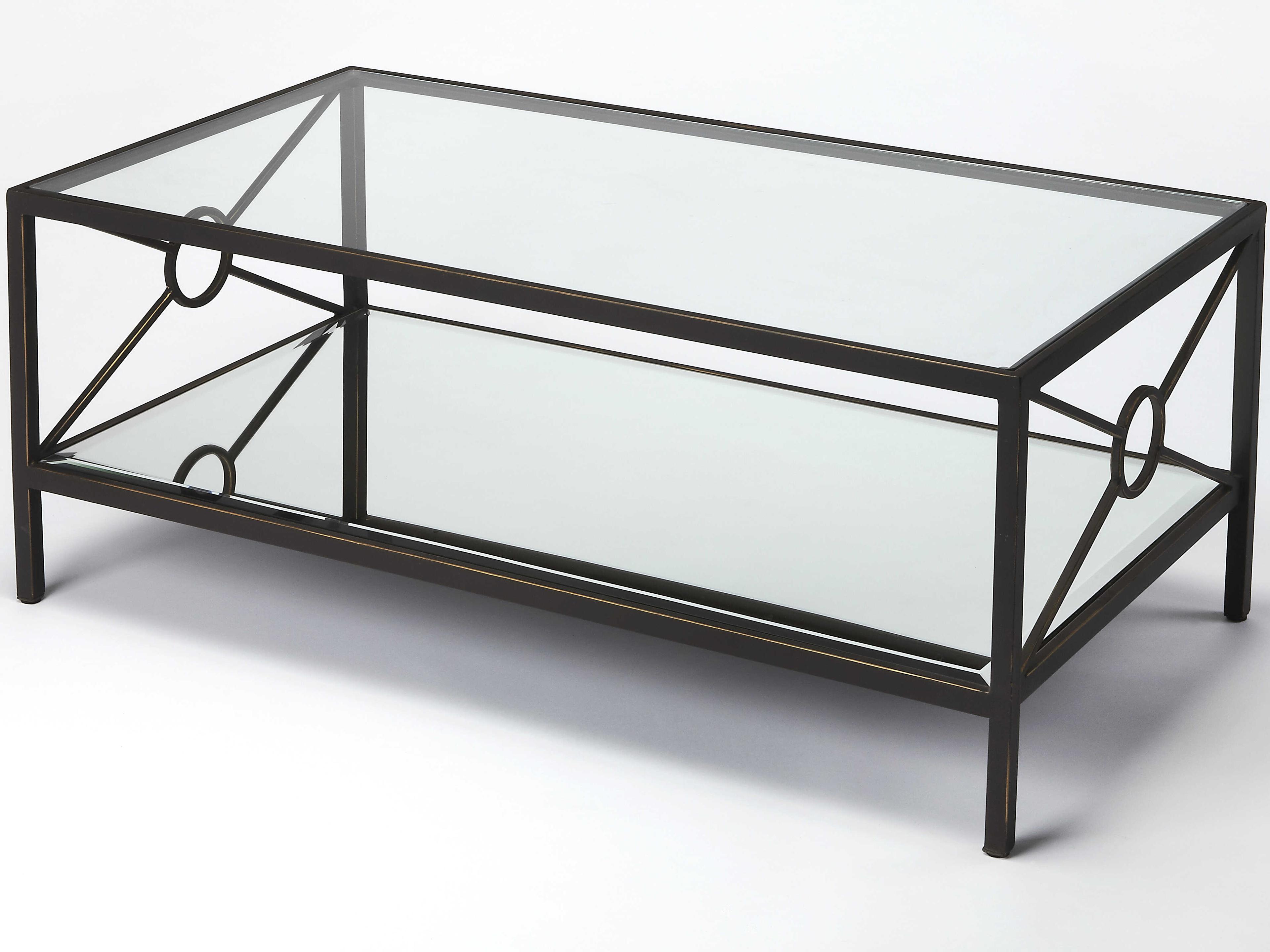 Butler Metropolis Rectangular Glass Metalworks Coffee Table