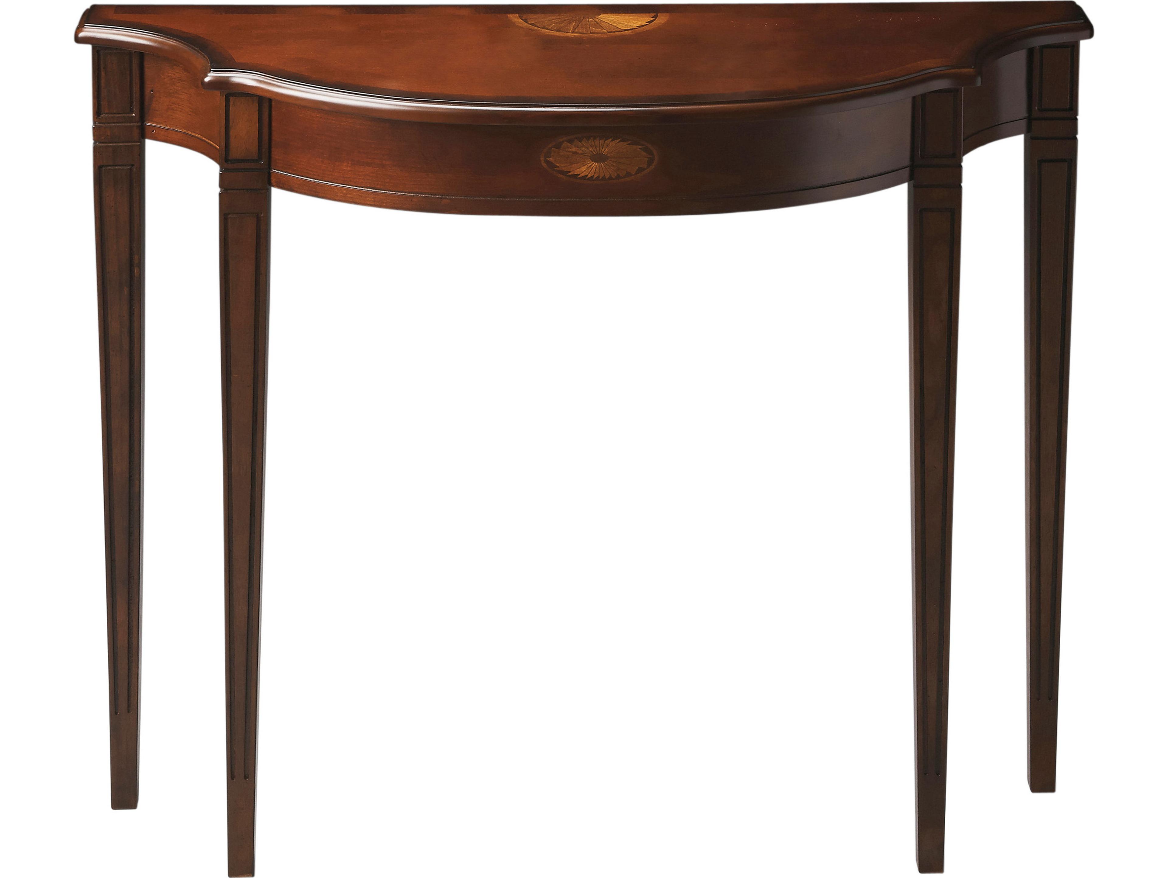 Butler Chester Demilune Wood Cherry Console Table