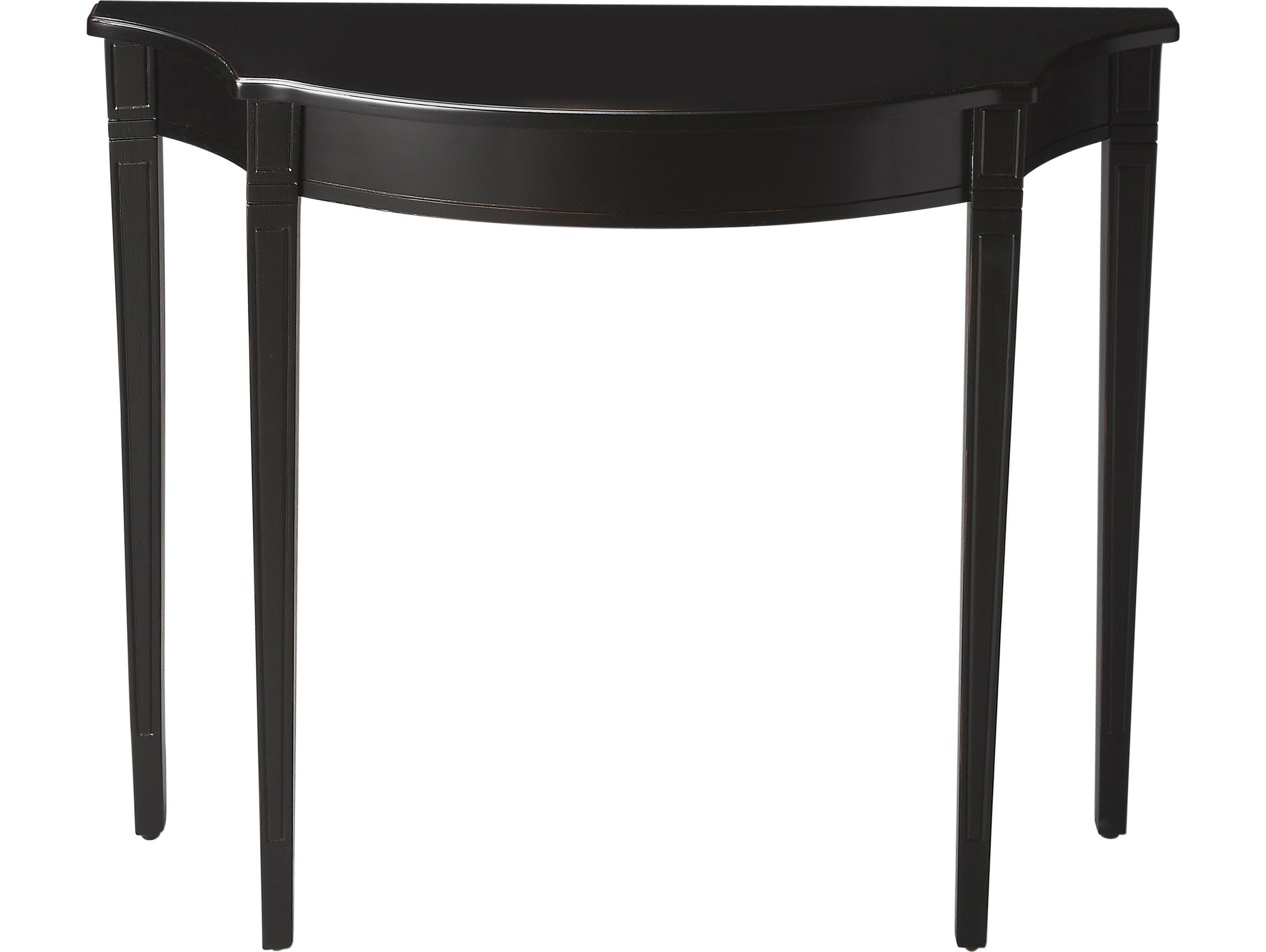 Butler Chester Demilune Wood Black Licorice Console Table