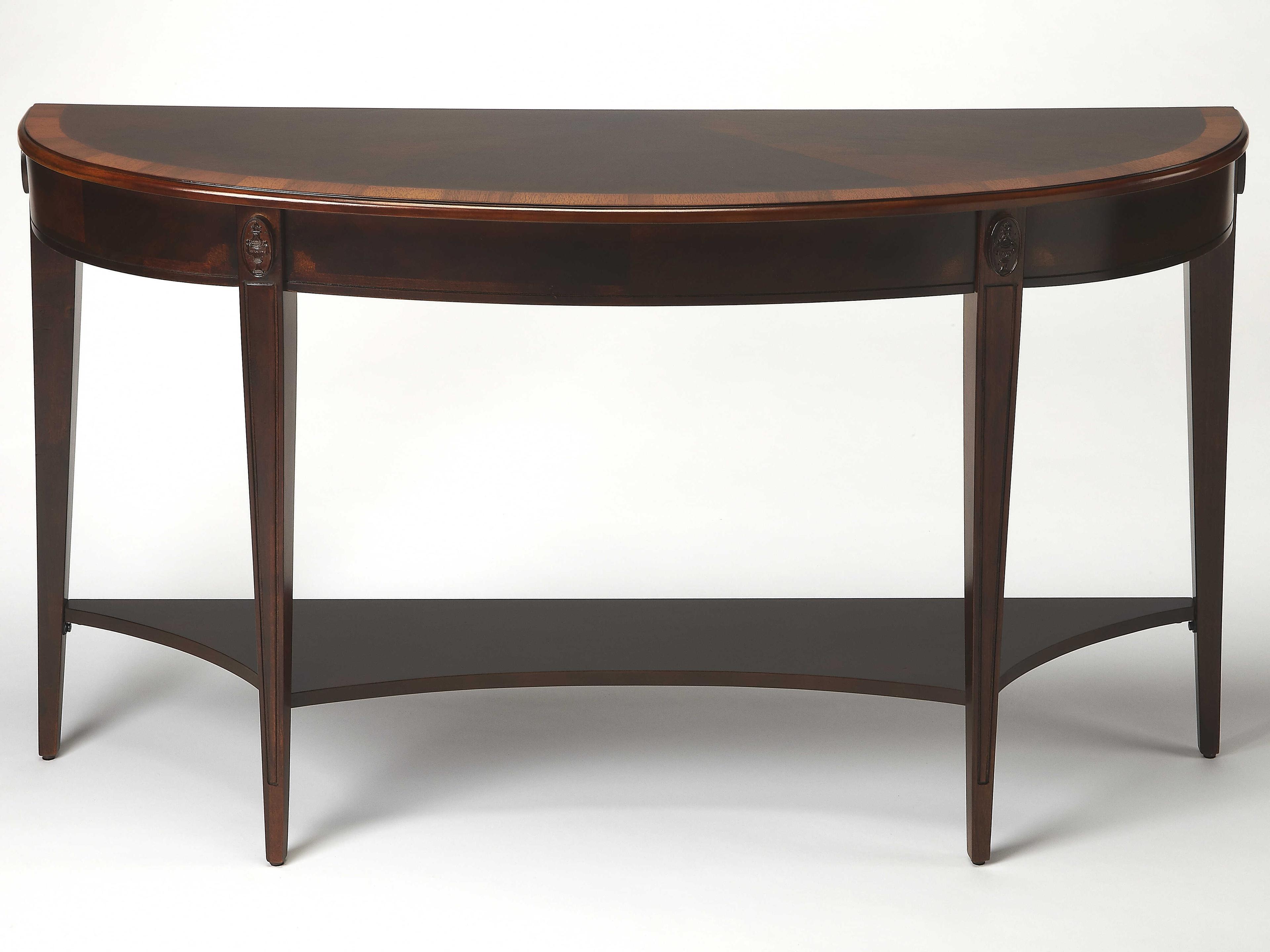 Butler Astor Demilune Wood Cherry Nouveau Console Table