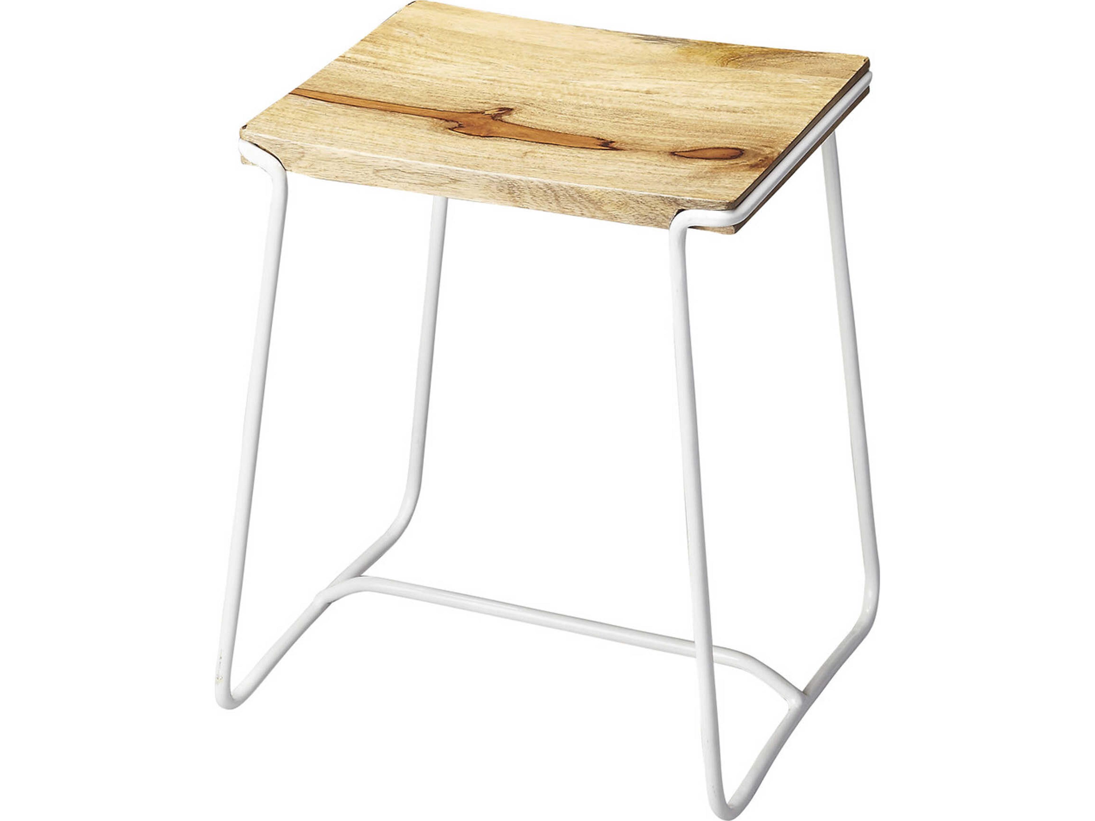 Butler Parrish White Mango Wood Counter Stool