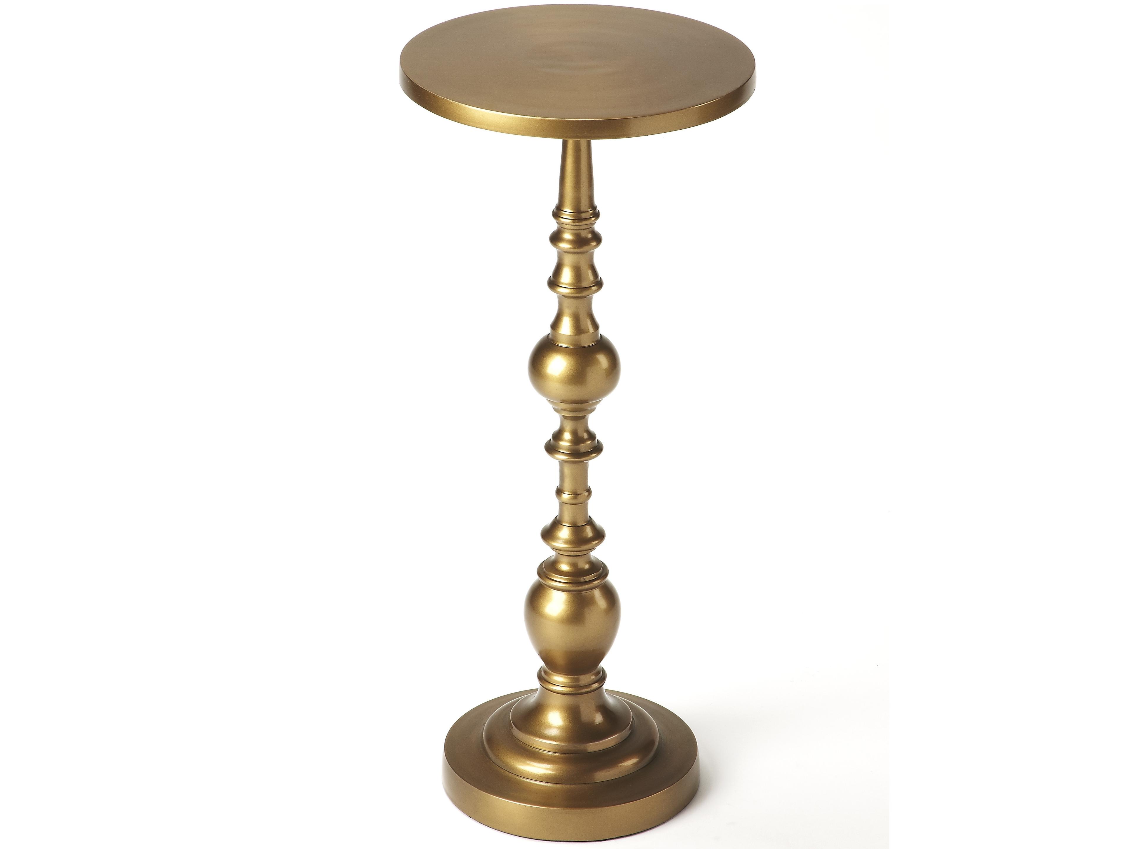 Butler Darien Round Metal Polished Gold End Table