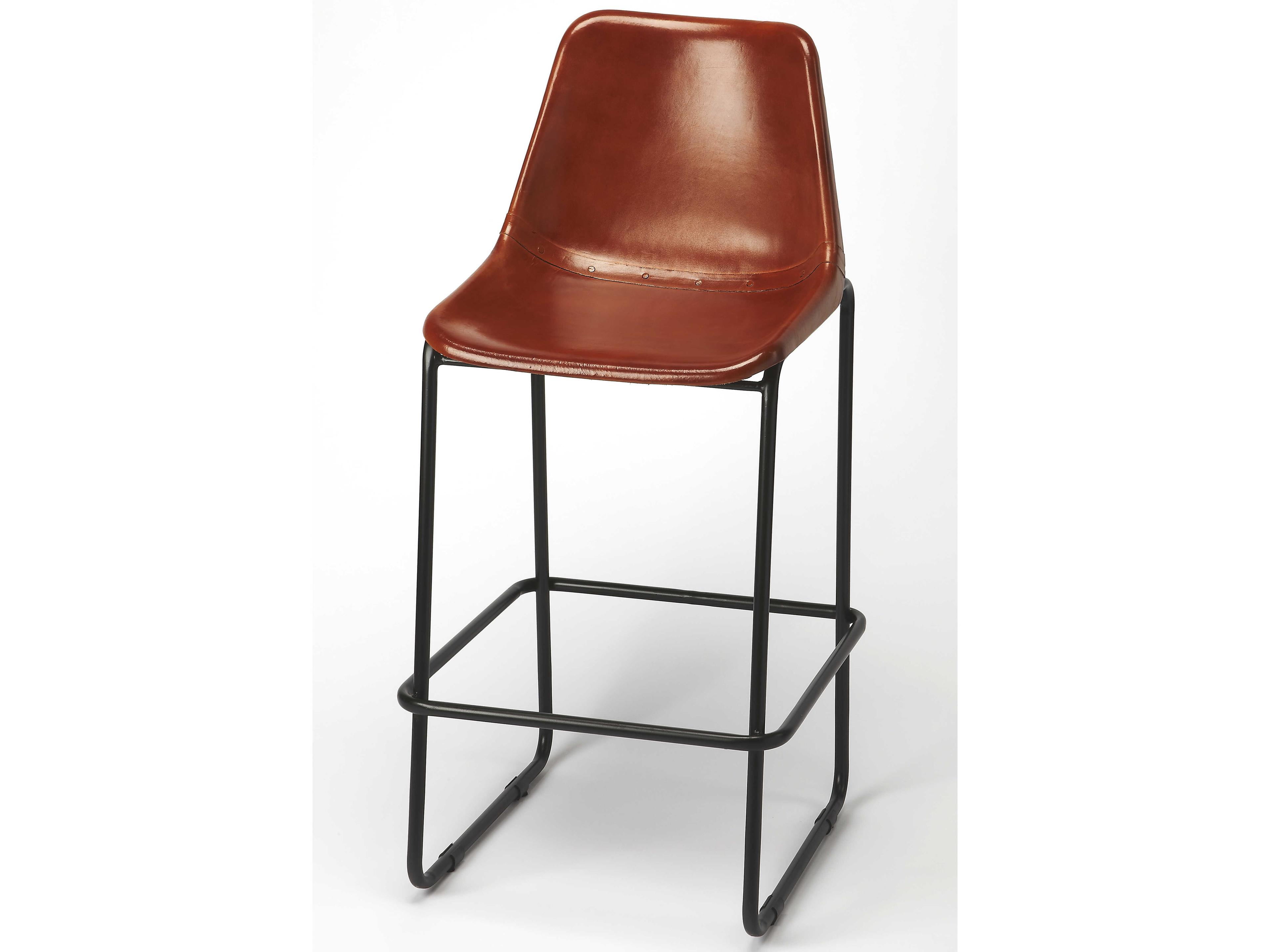 Butler Myles Brown Leather Bar Stool