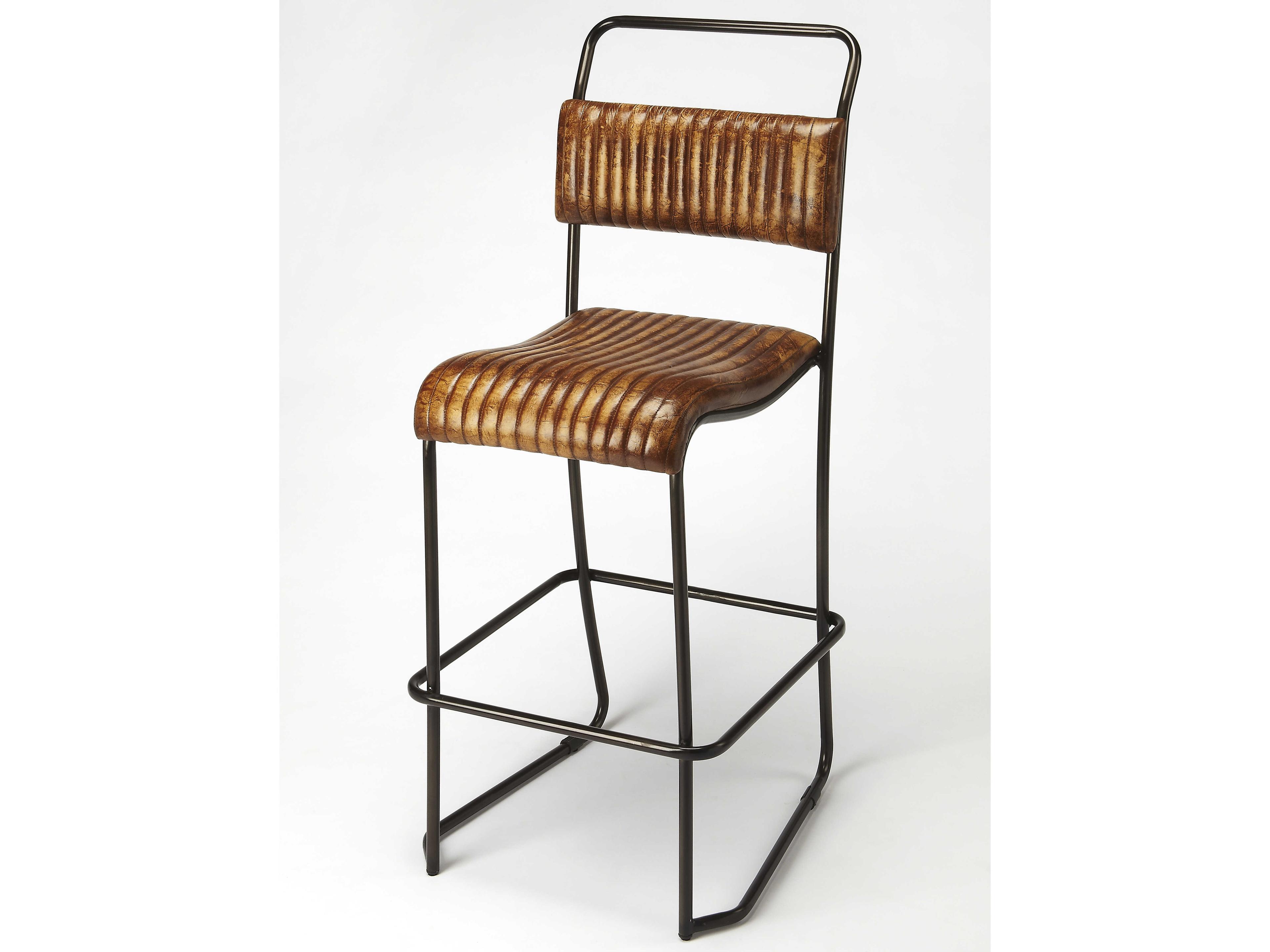 Butler Vega Brown Leather Bar Stool