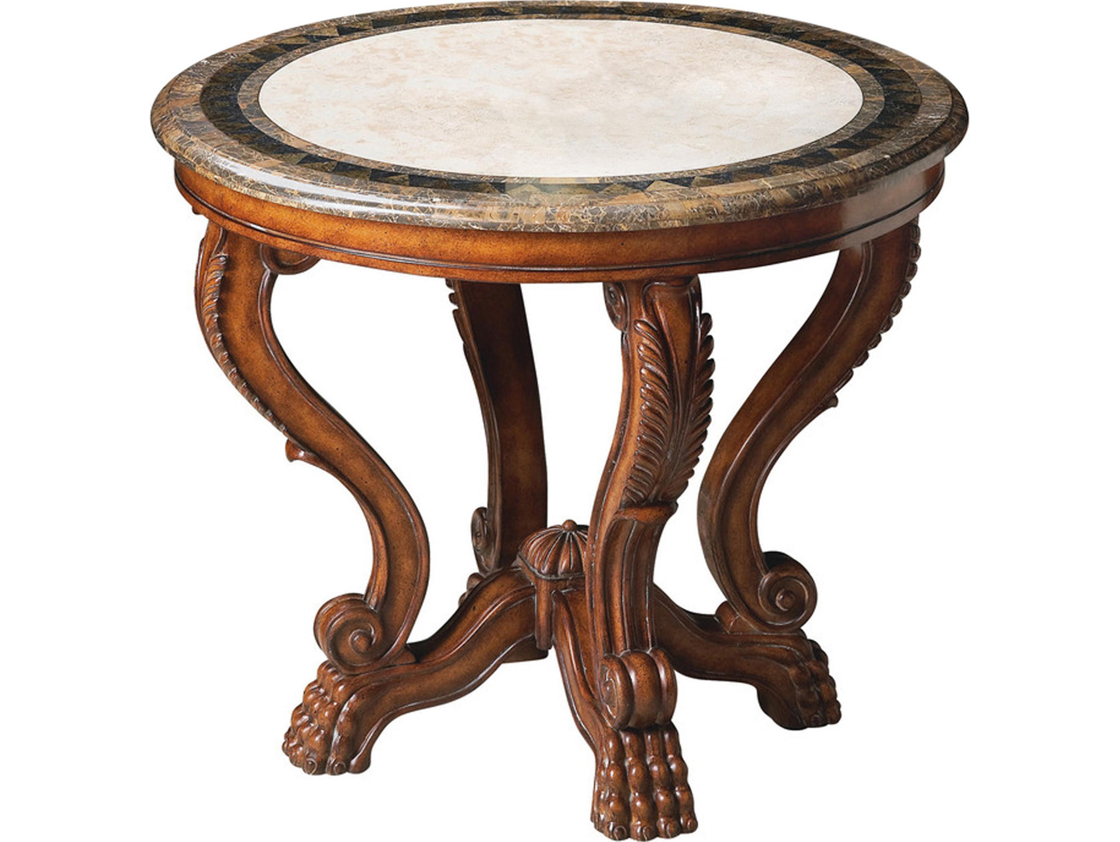 Butler Mable Round Stone Heritage Console Table