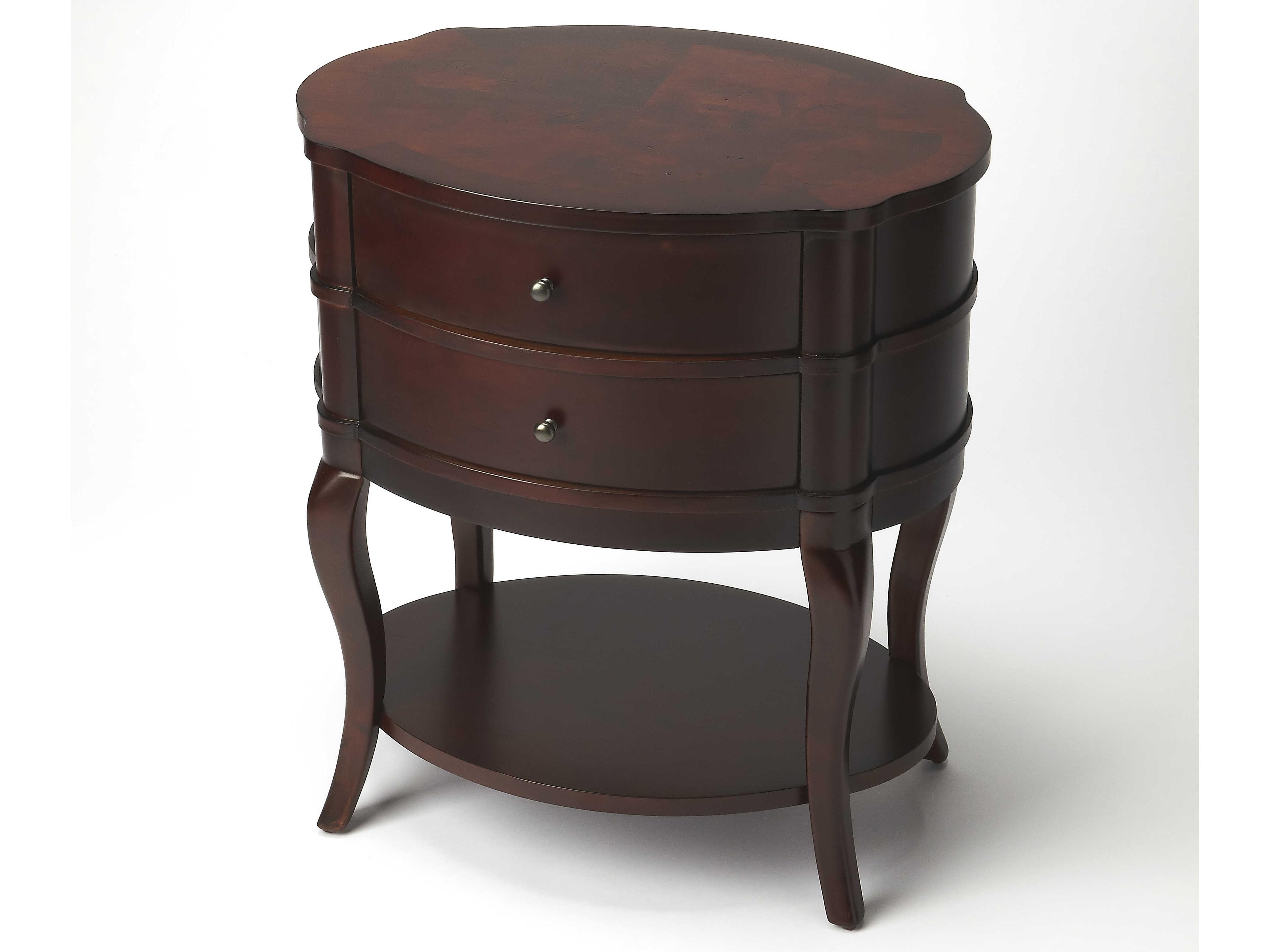 Jarvis Oval Wood Cherry End Table