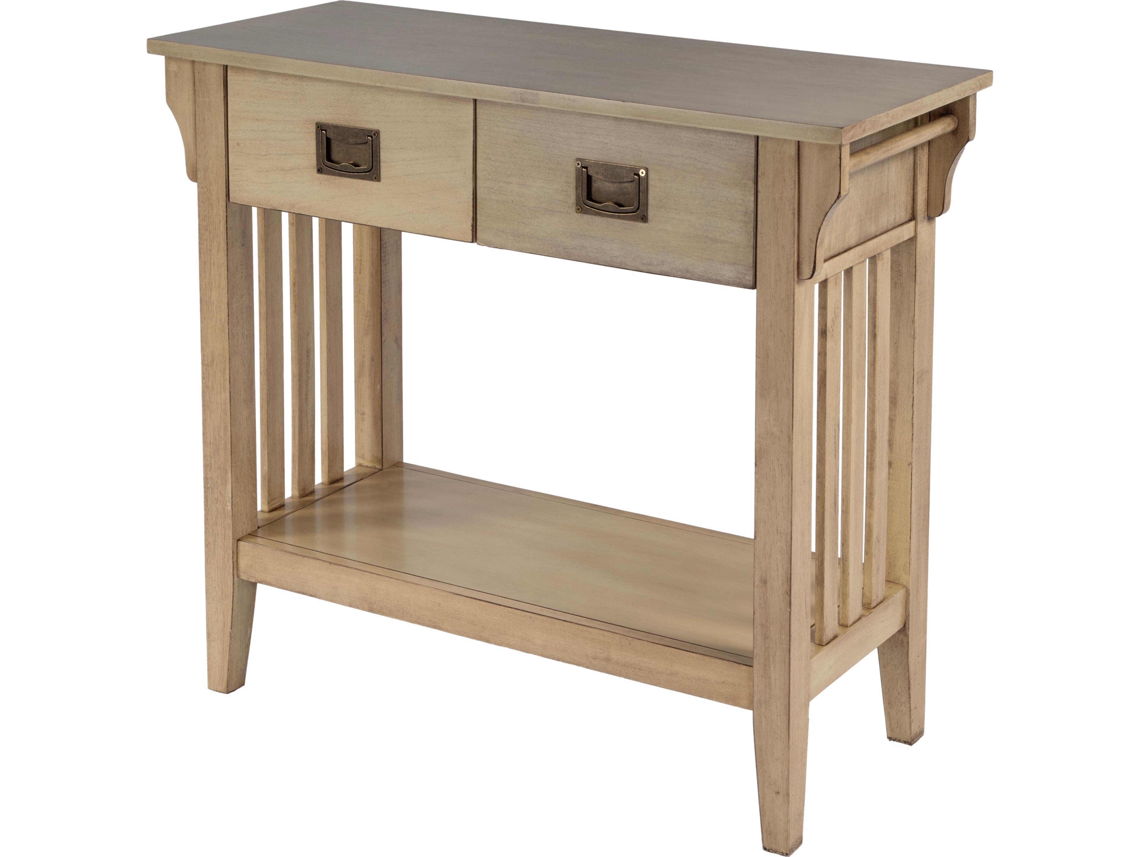 Butler Larina Rectangular Wood Antique Beige Console Table