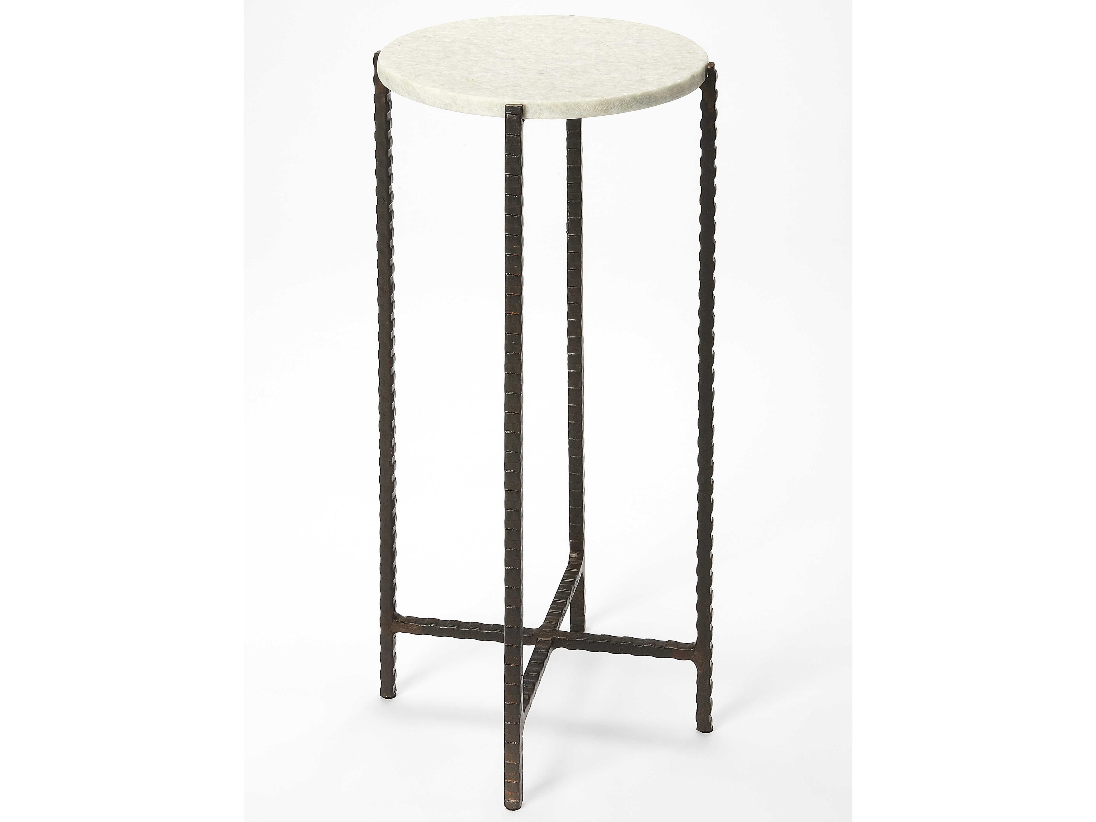 Butler Nigella Round Marble And Metal End Table