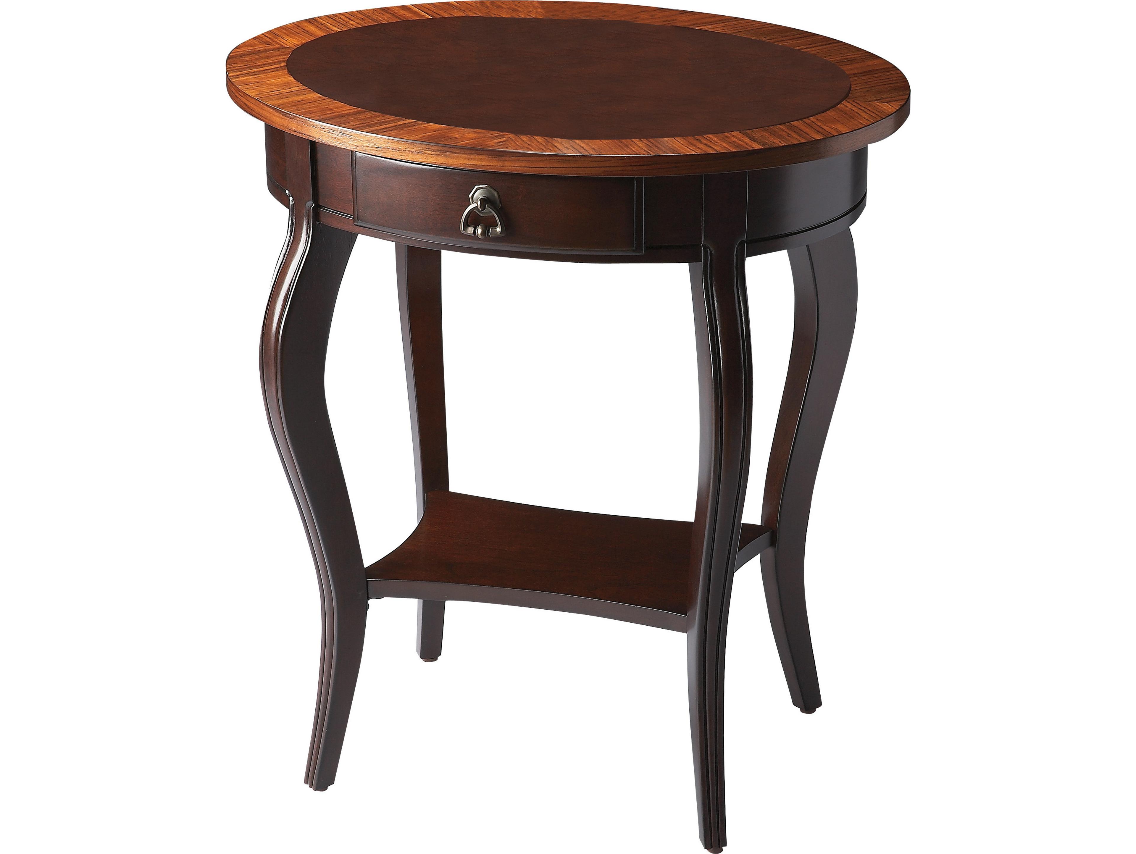 Jeanette Oval Wood Cherry Nouveau End Table