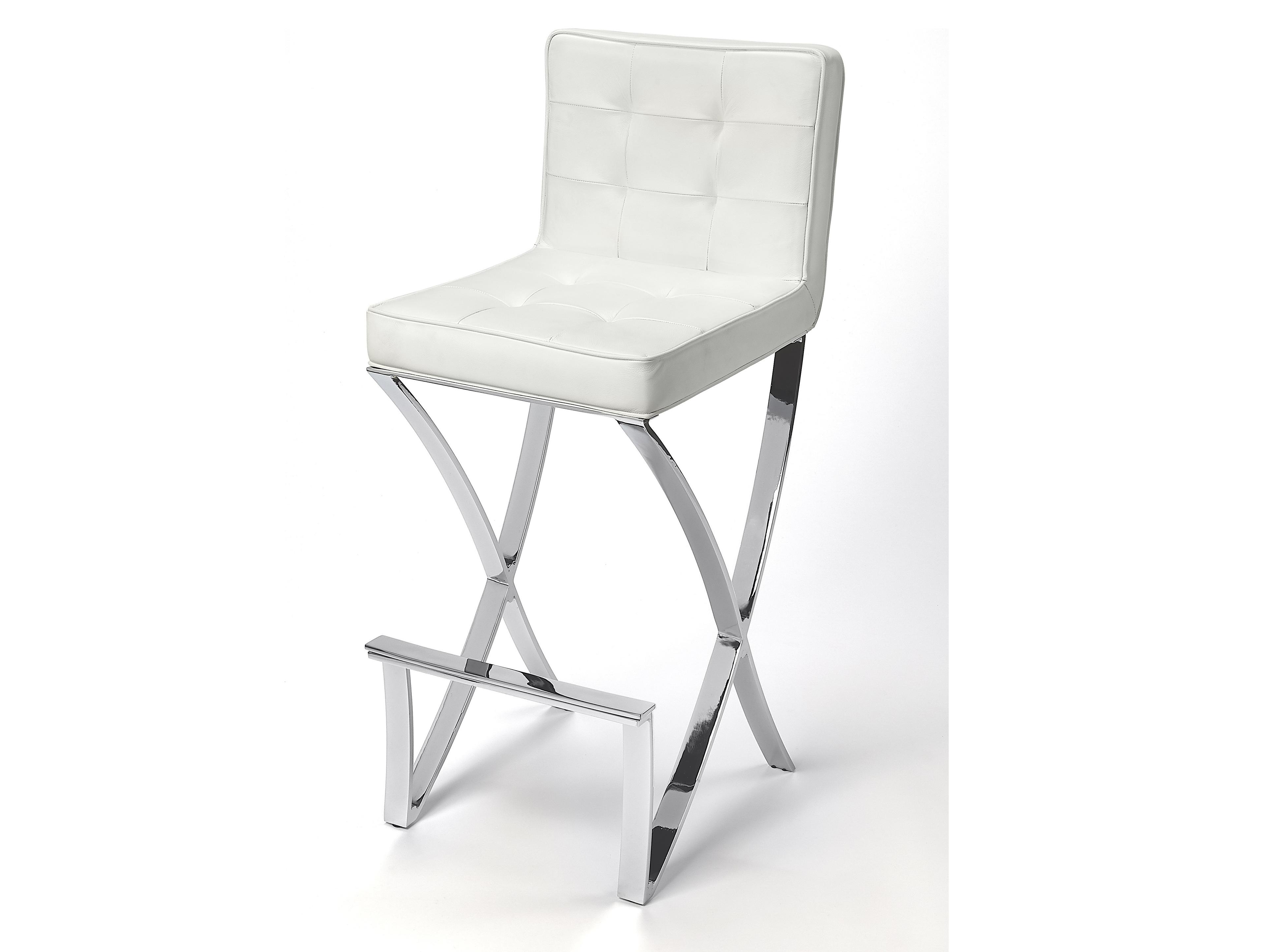 Butler Darcy White Leather Faux Bar Stool
