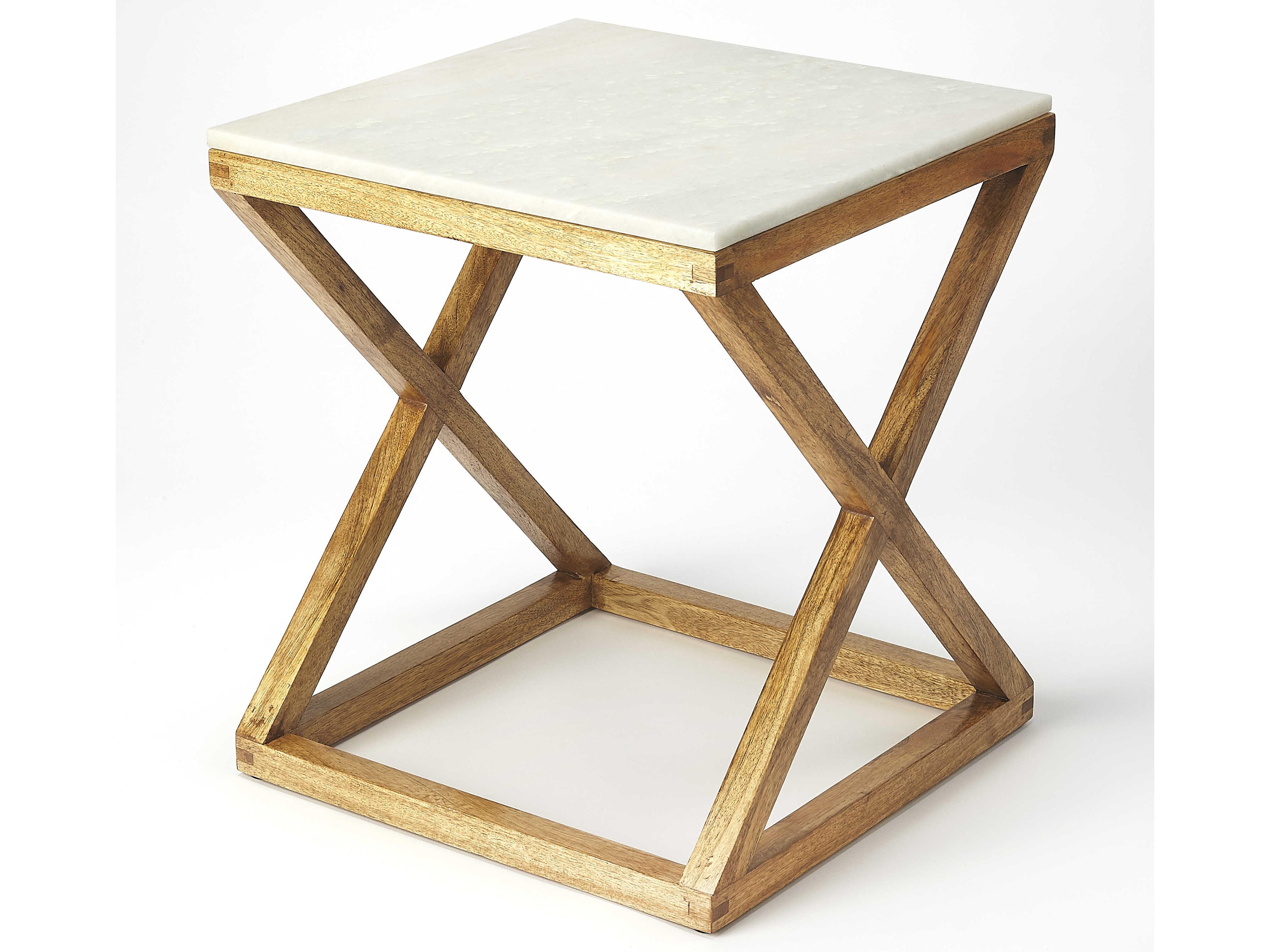 Butler Braylon Square Marble Natural Mango End Table