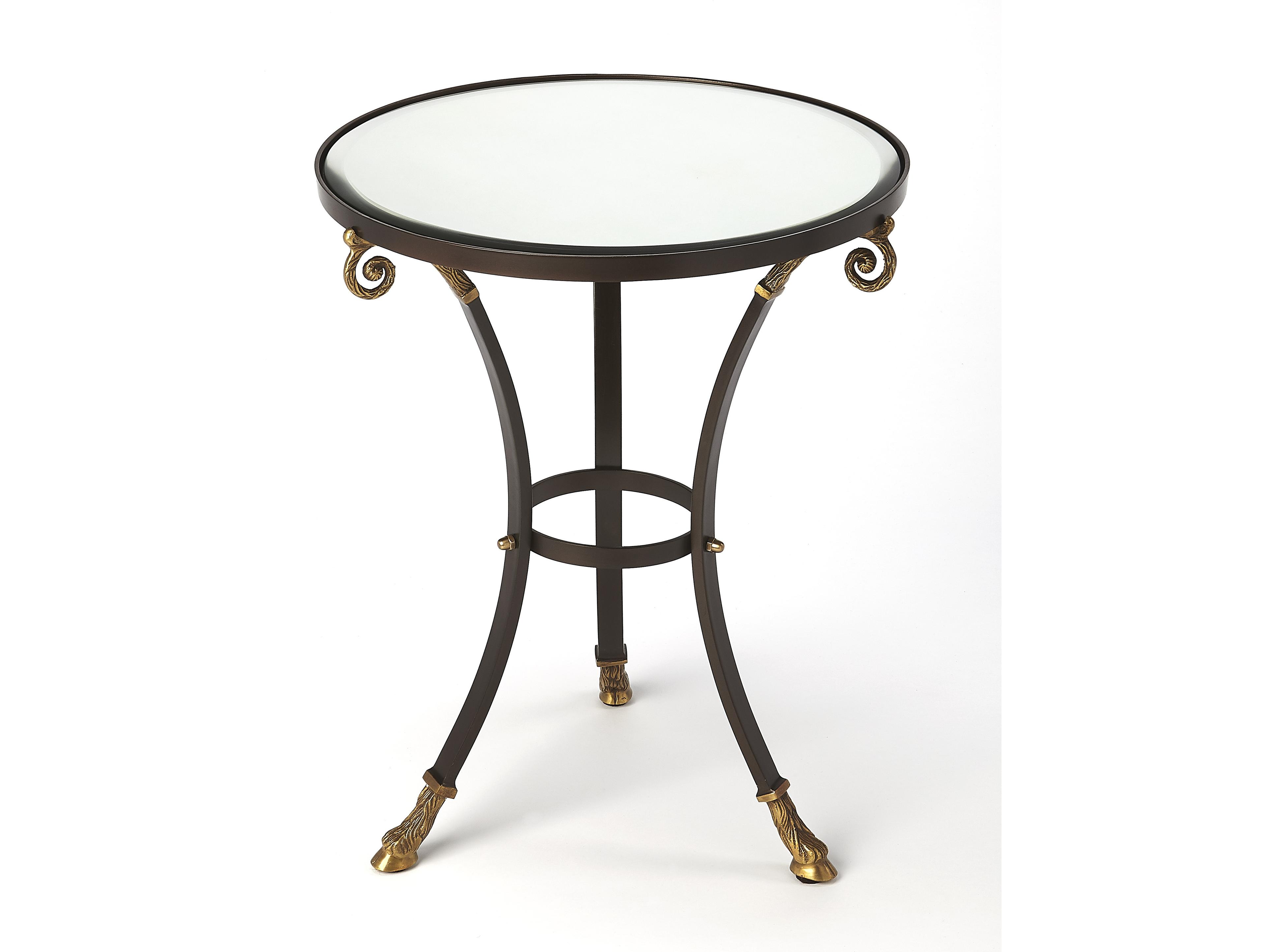 Butler Meurice Round Mirror Metalworks End Table