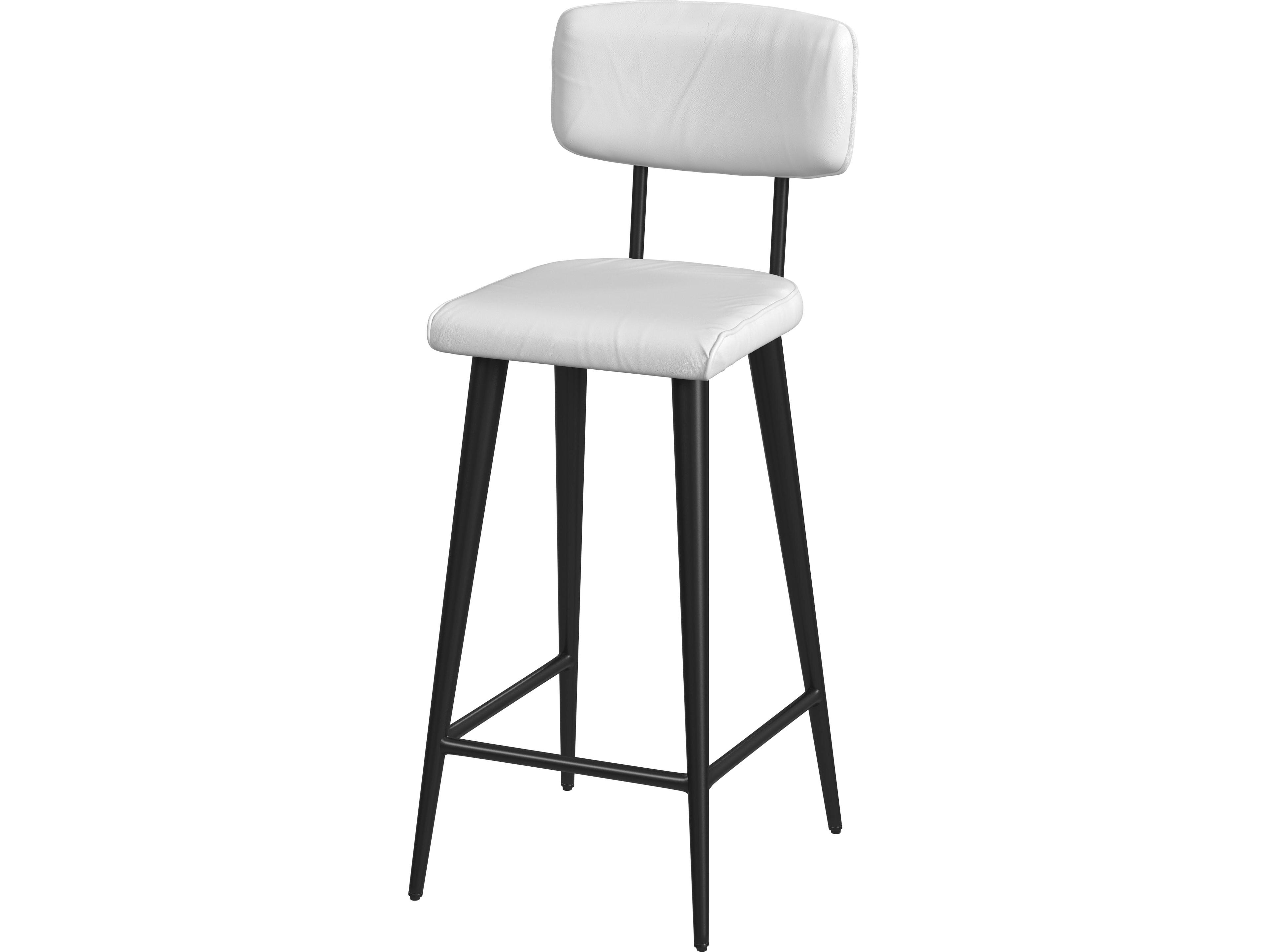 Butler Saddle White Leather Counter Stool