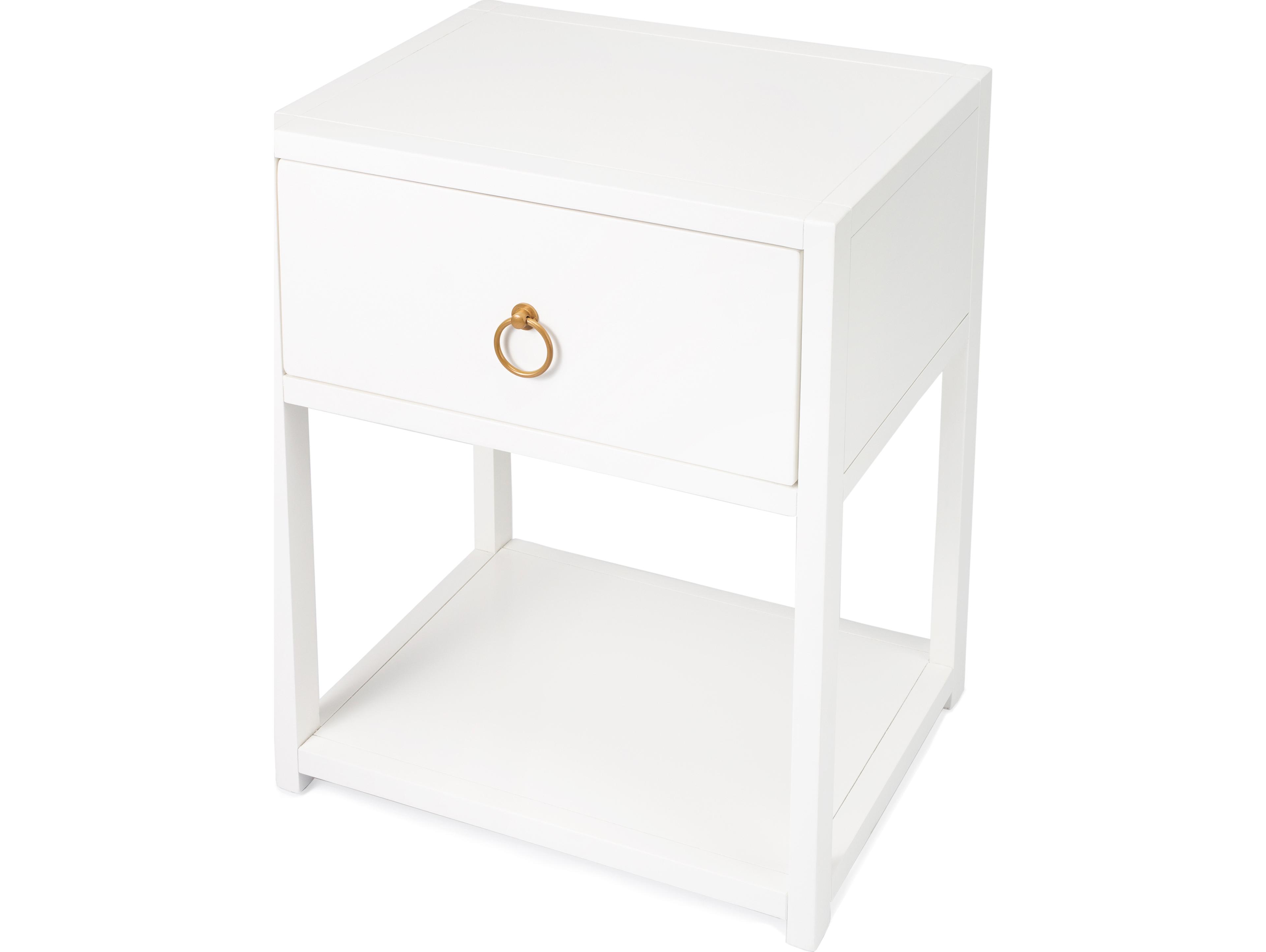 Butler Lark Square Wood White End Table