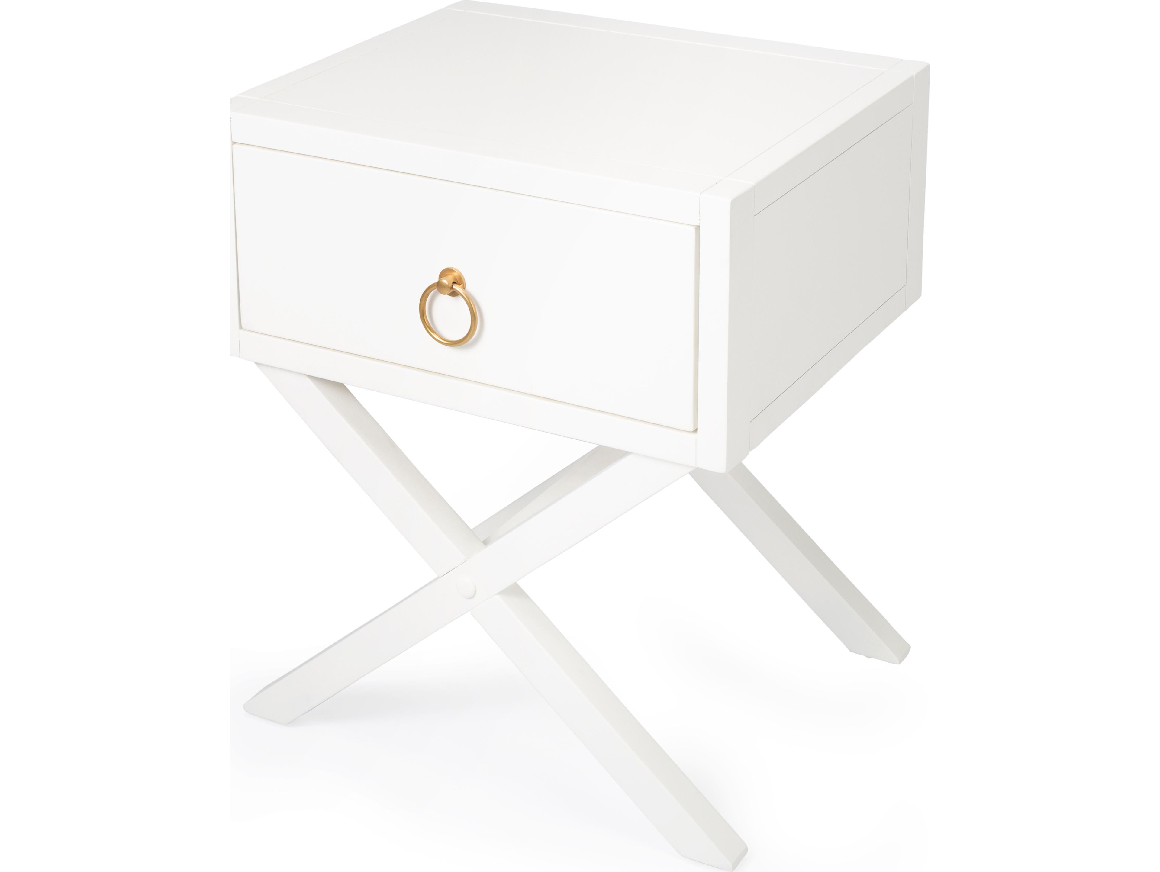 Butler Lark Rectangular Wood White End Table