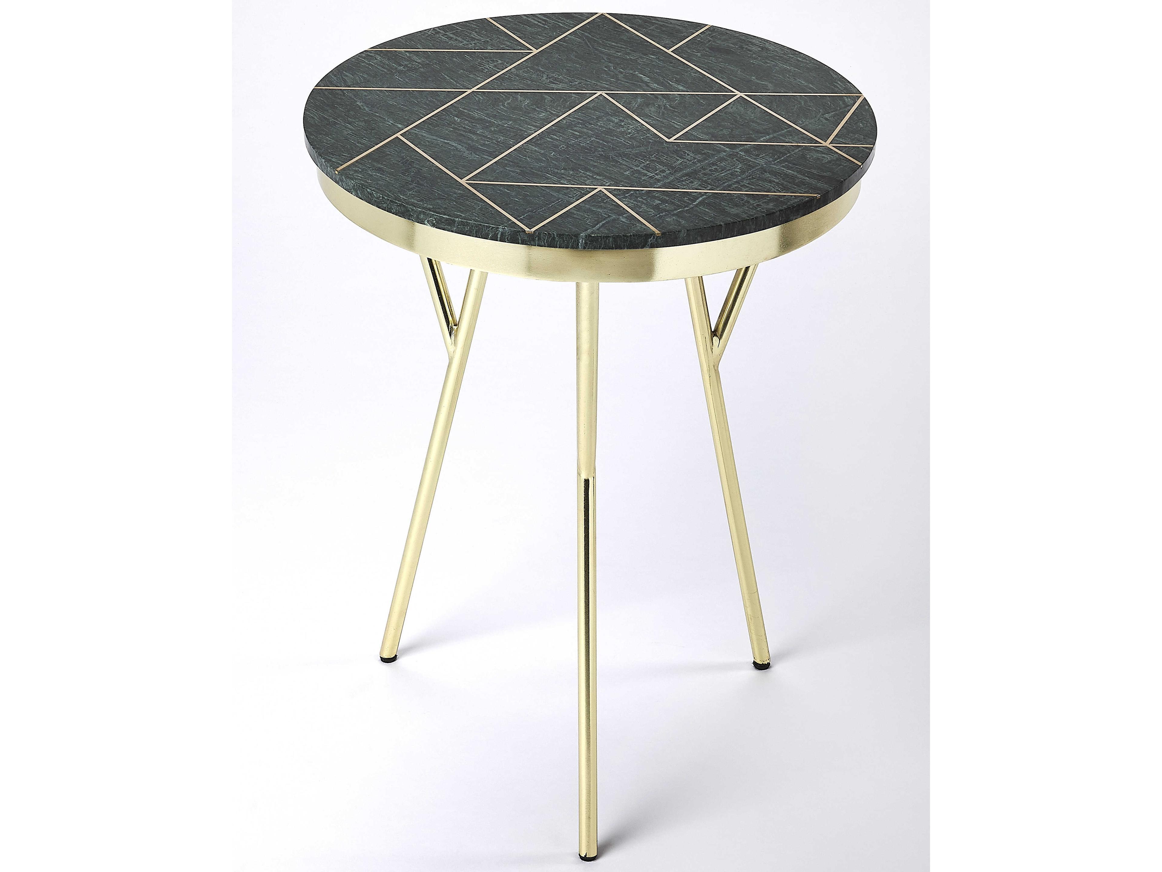 Butler Haven Round Marble Metalworks End Table