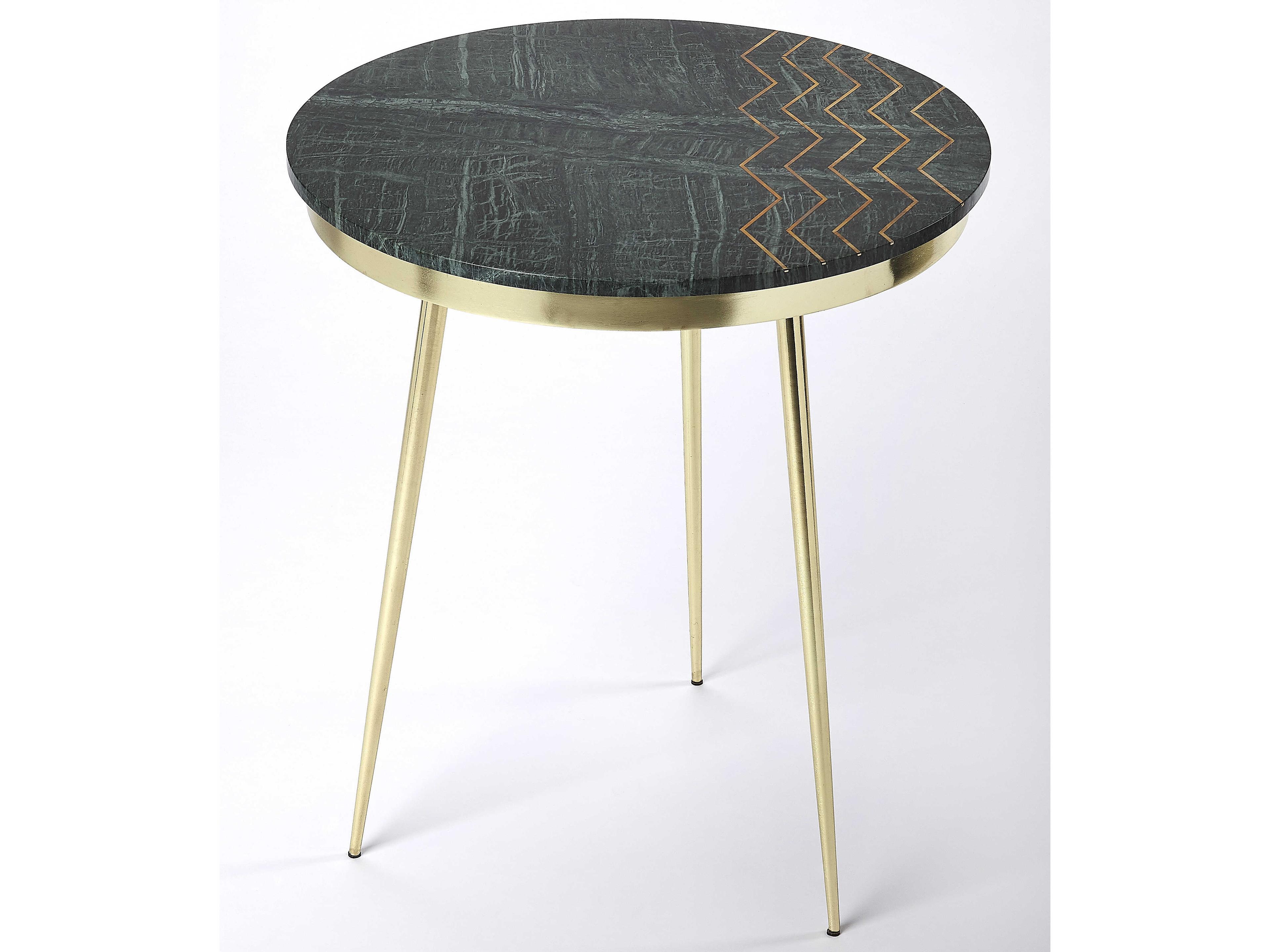 Butler Hollings Round Marble Metalworks End Table